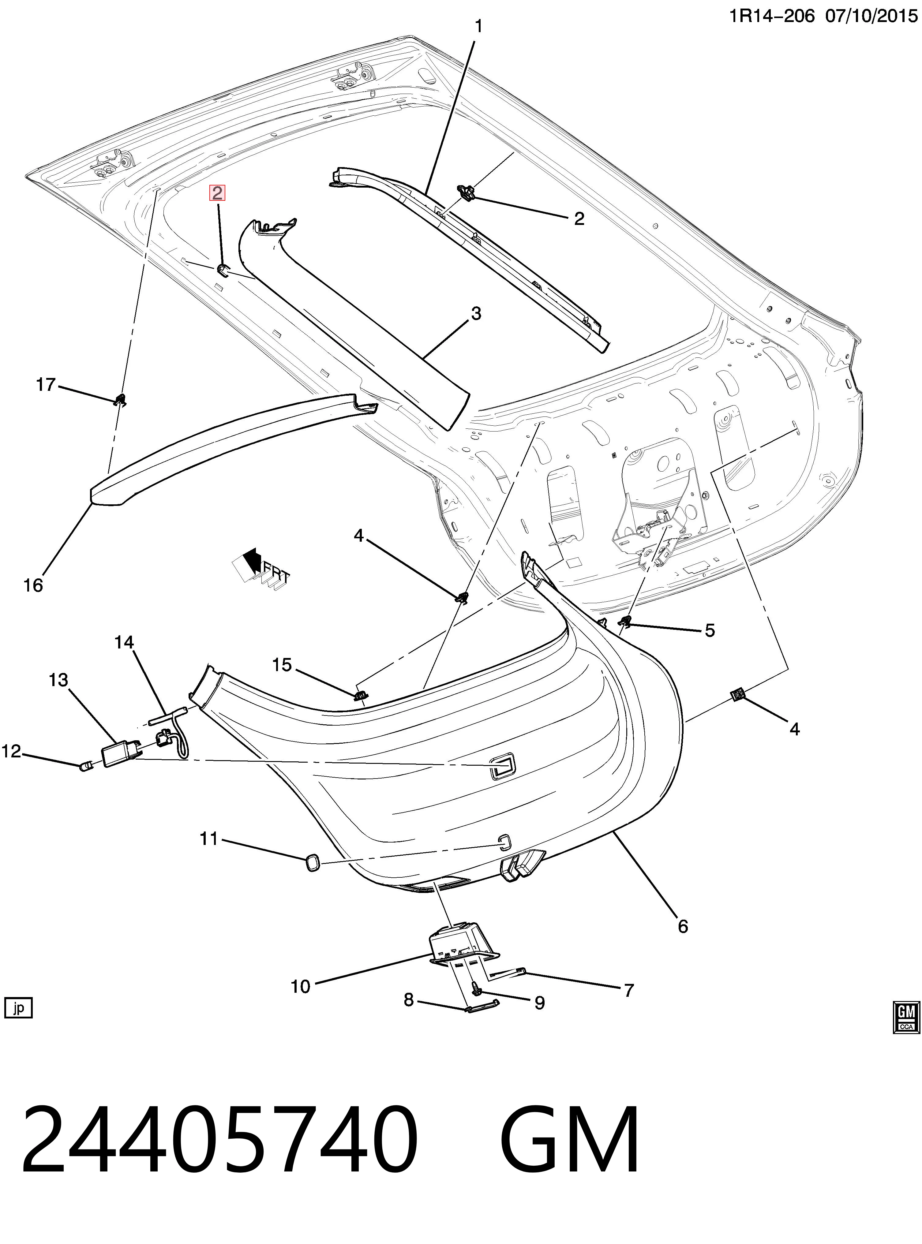 24405740 General Motors Пистон (клип) обшивки стойки кузова