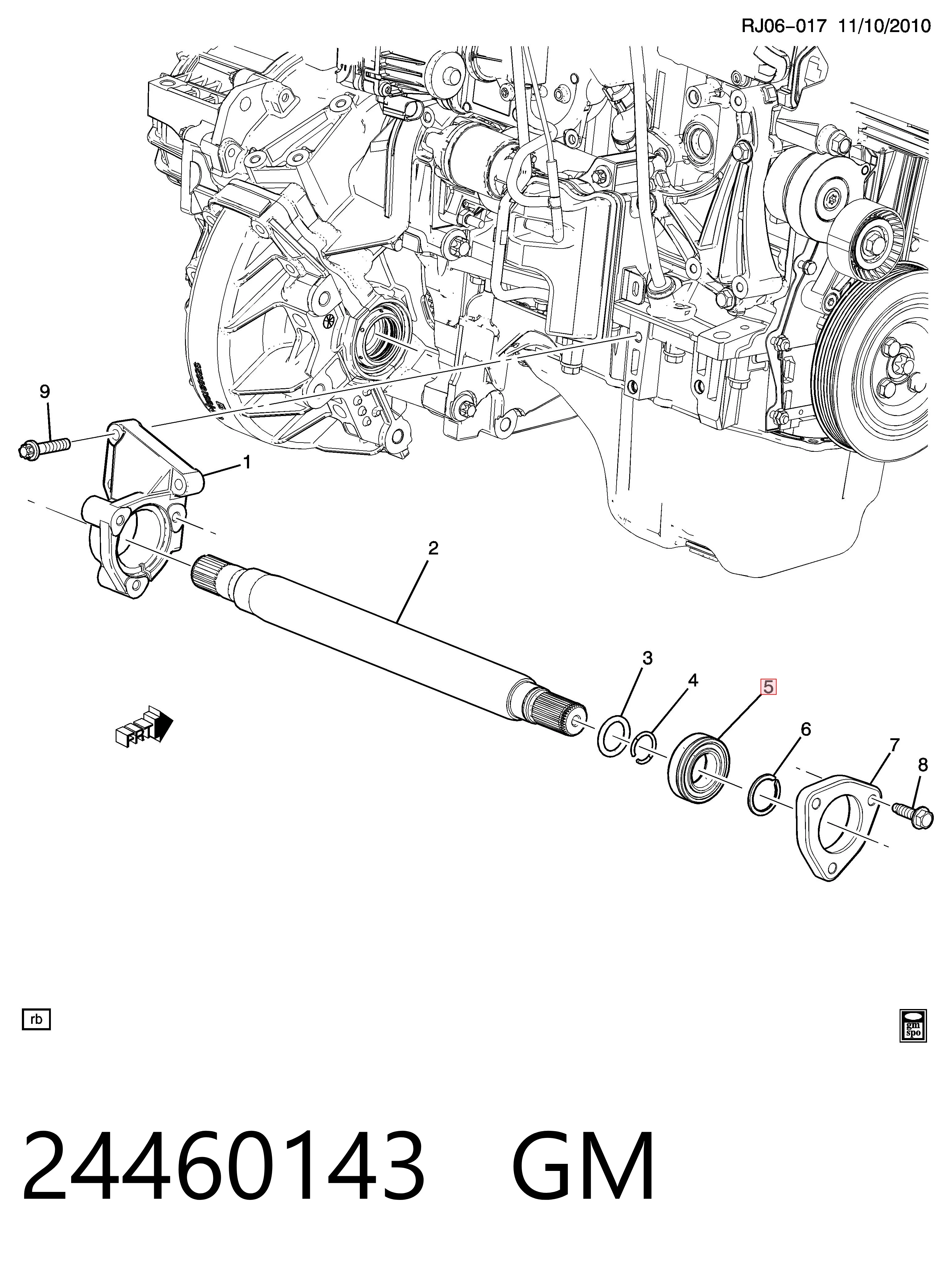 Подвесной подшипник передней полуоси Peugeot/Citroen 24460143