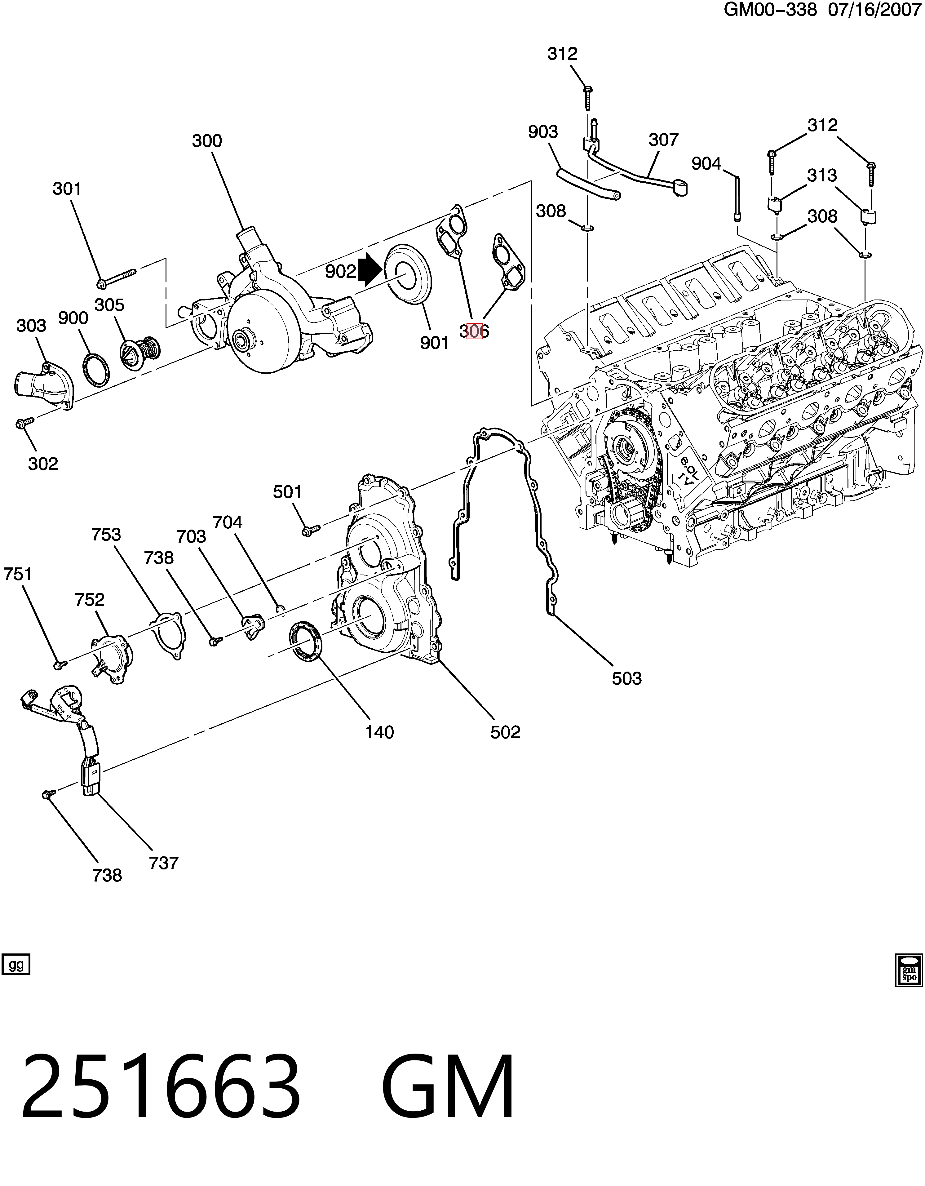 Купить 12630223 Opel Прокладка водяной помпы