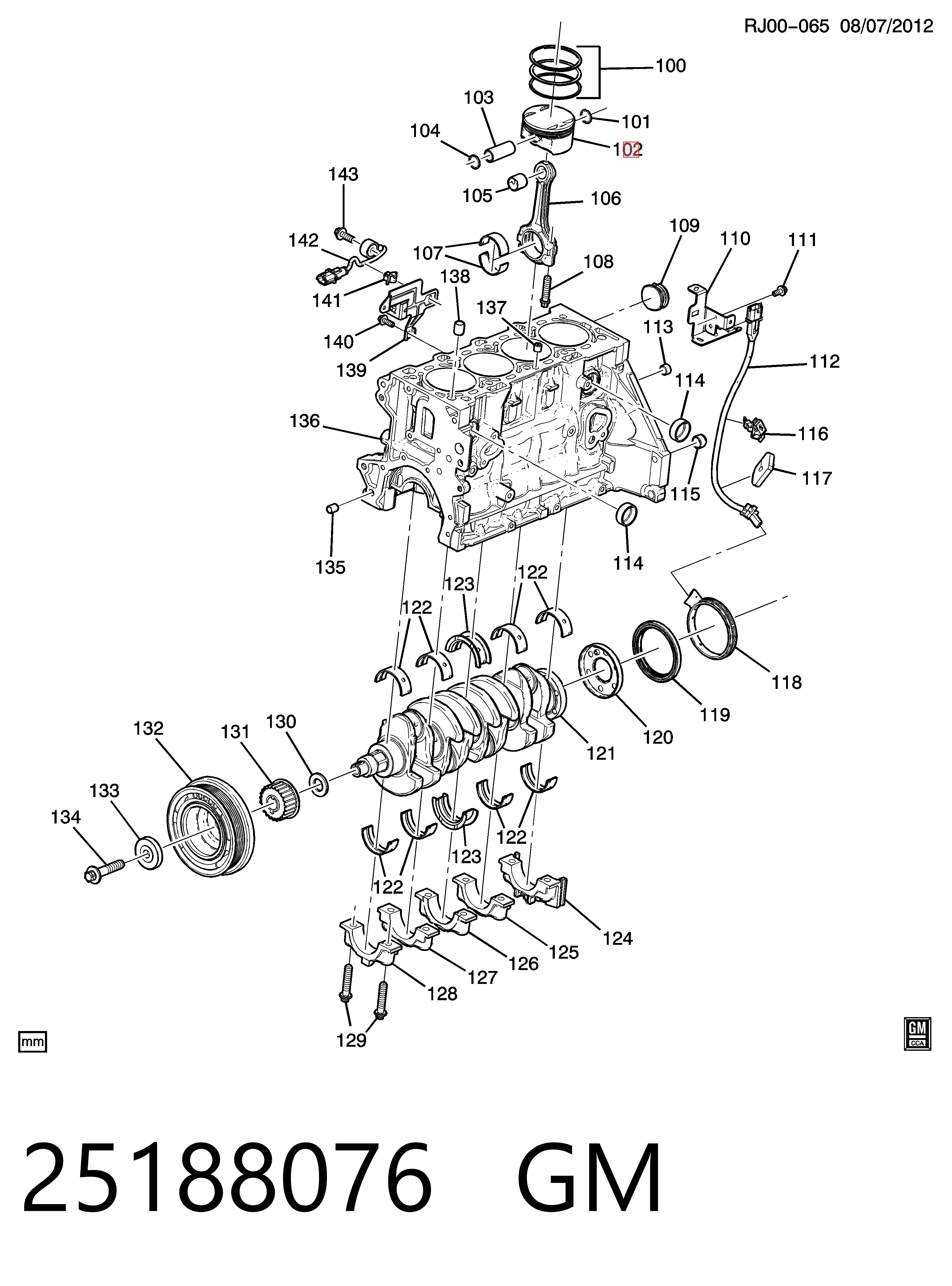 011PI0010500 Mahle Original Поршень в комплекте на 1 цилиндр, STD