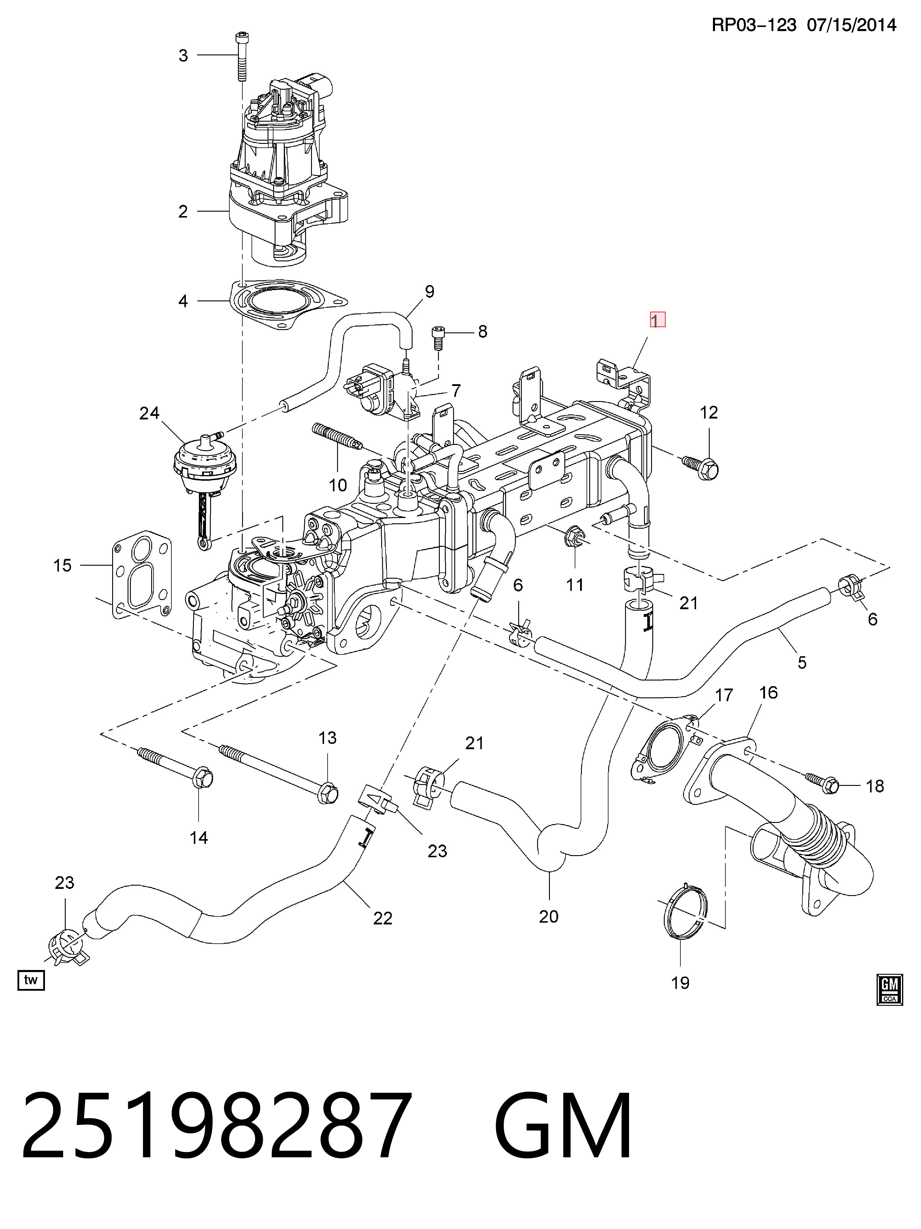 25198287 Peugeot/Citroen Клапан рециркуляции отработавших газов EGR
