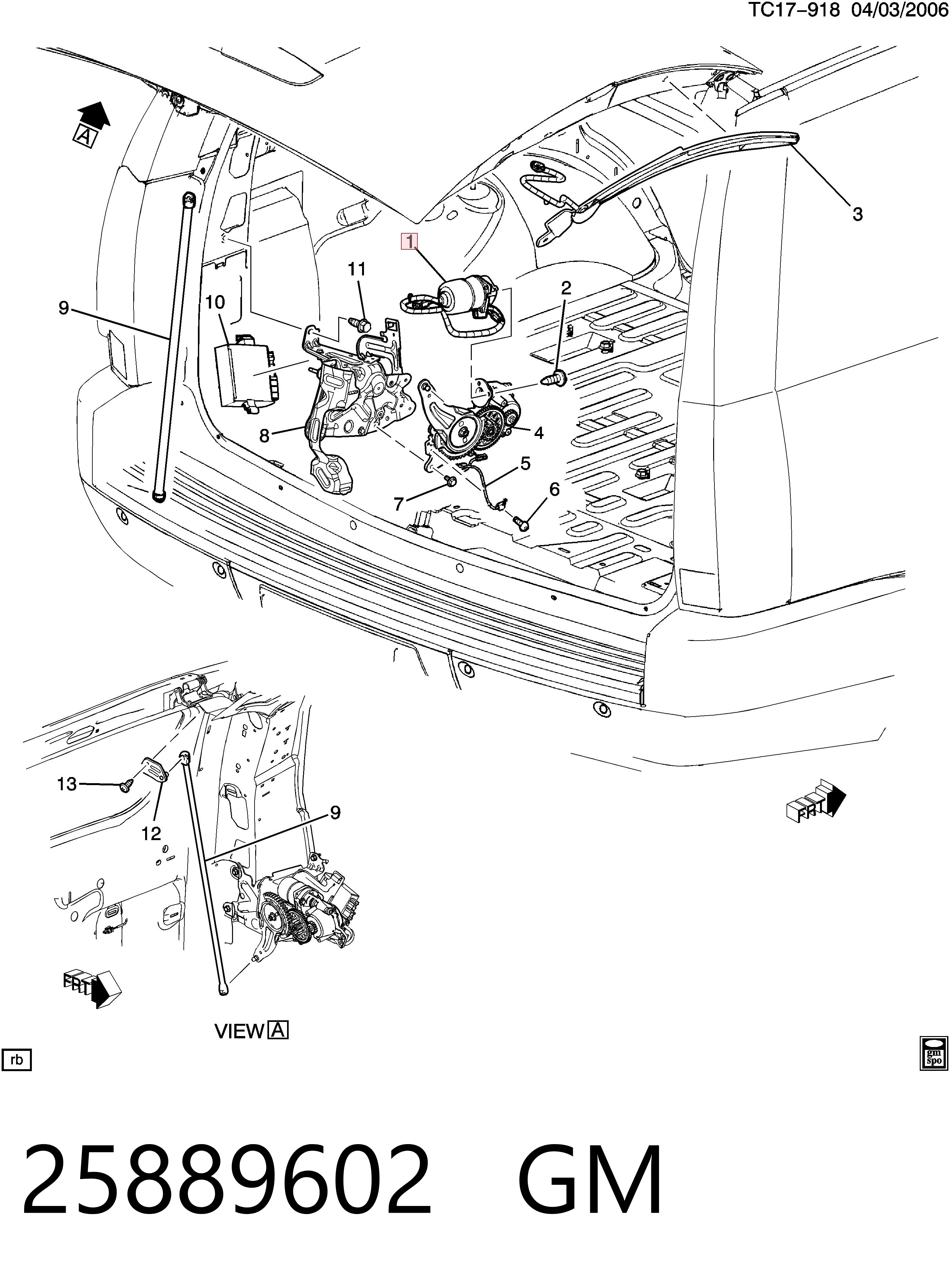 25889602 General Motors Актуатор замка задней двери
