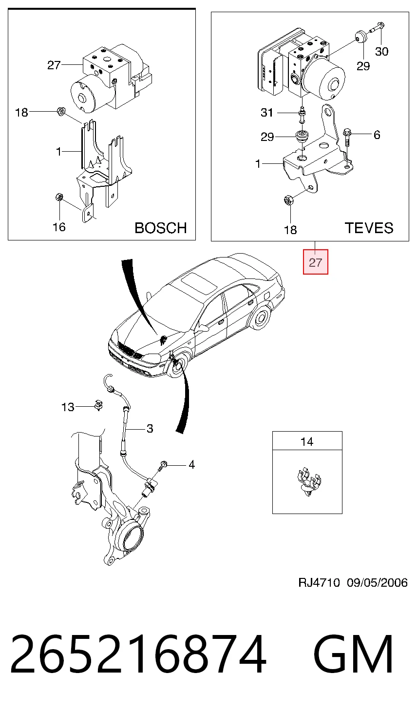 Купить 96549743 Opel Блок управления ABS