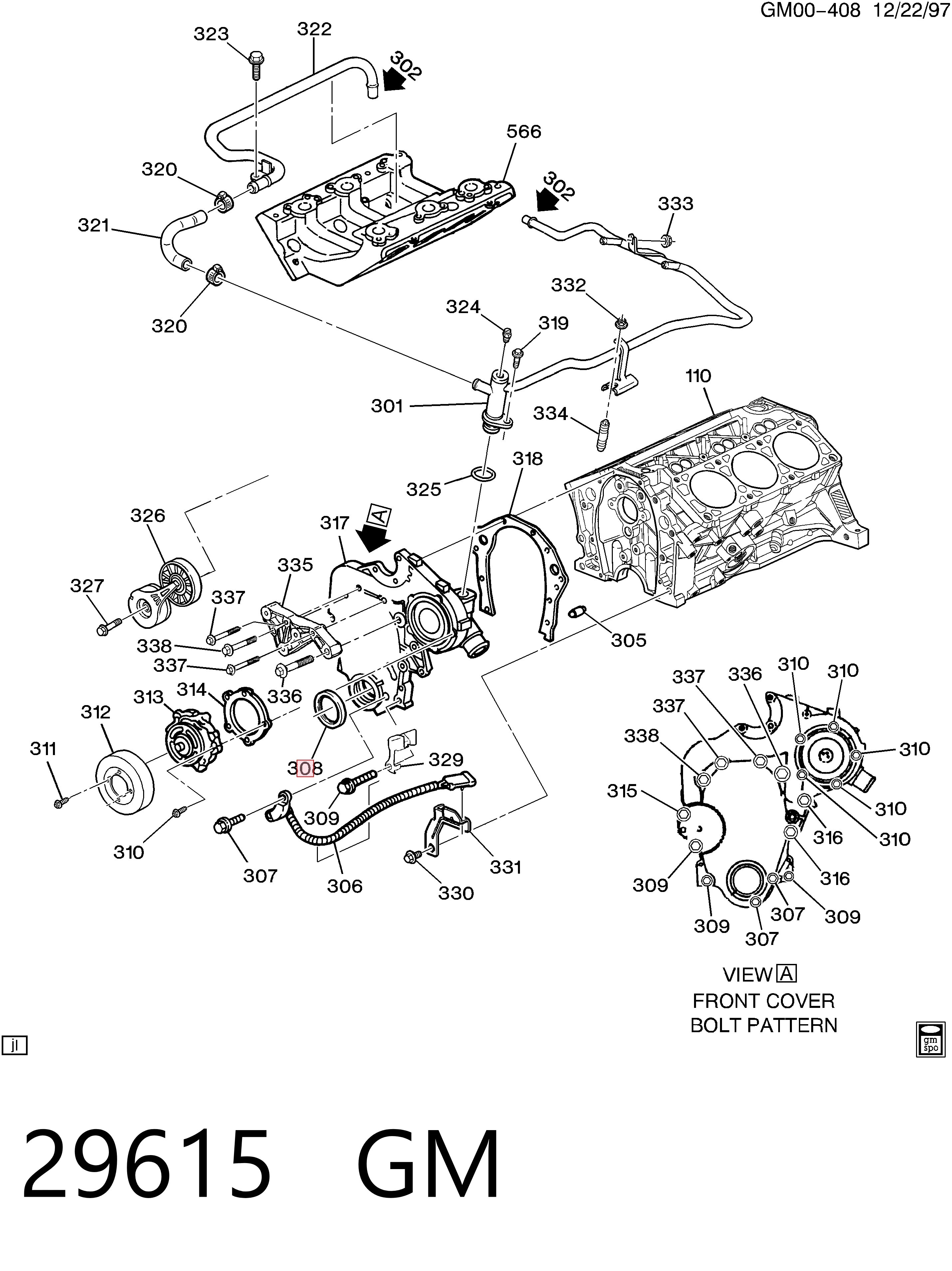 10128316 Opel Сальник коленвала двигателя, передний