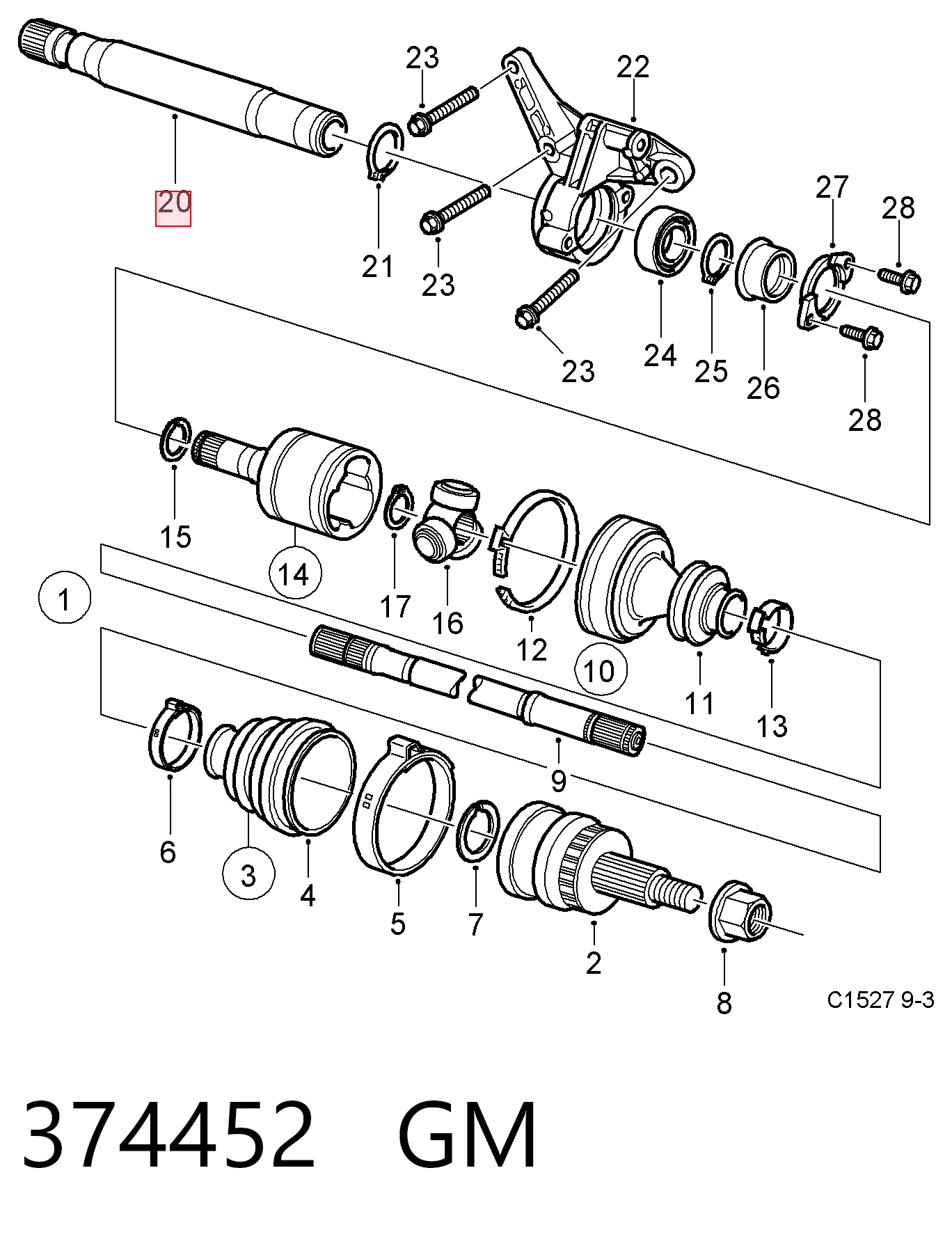OA7229 Posterparts Приводной вал промежуточный