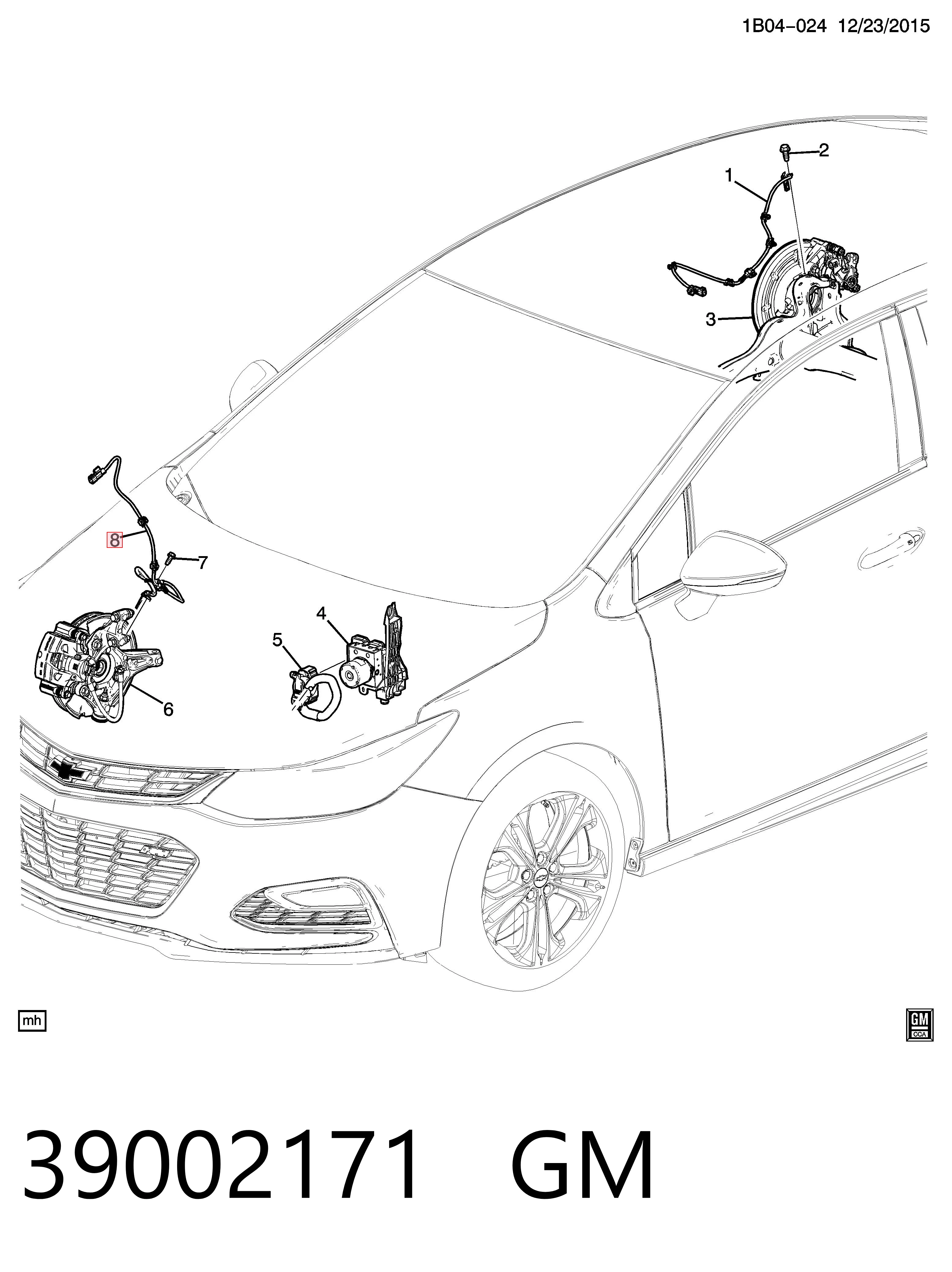 Датчик АБС передний 39002171 Peugeot/Citroen