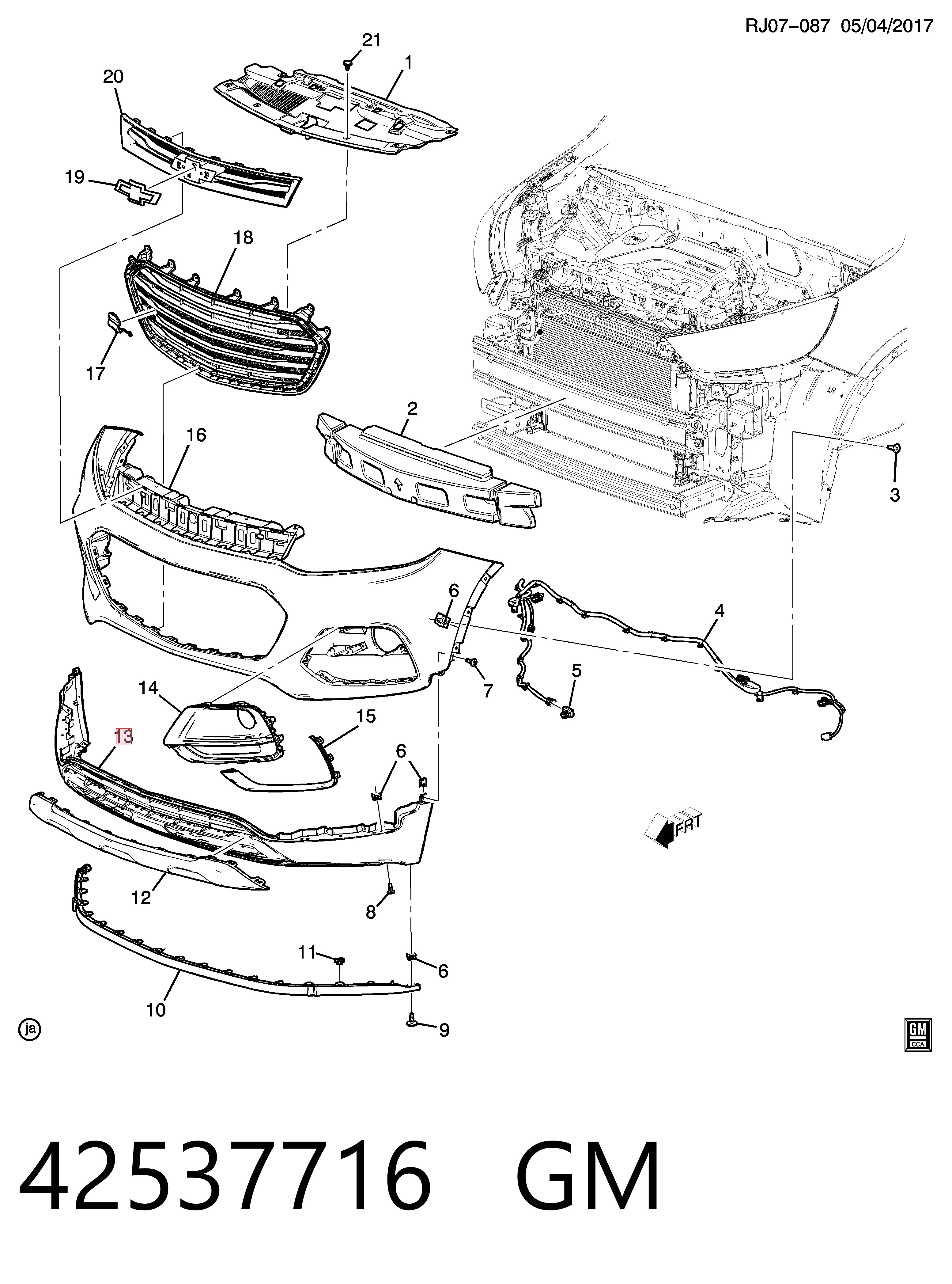 PCV04032AP KLARKSONAS Бампер передний, нижняя часть
