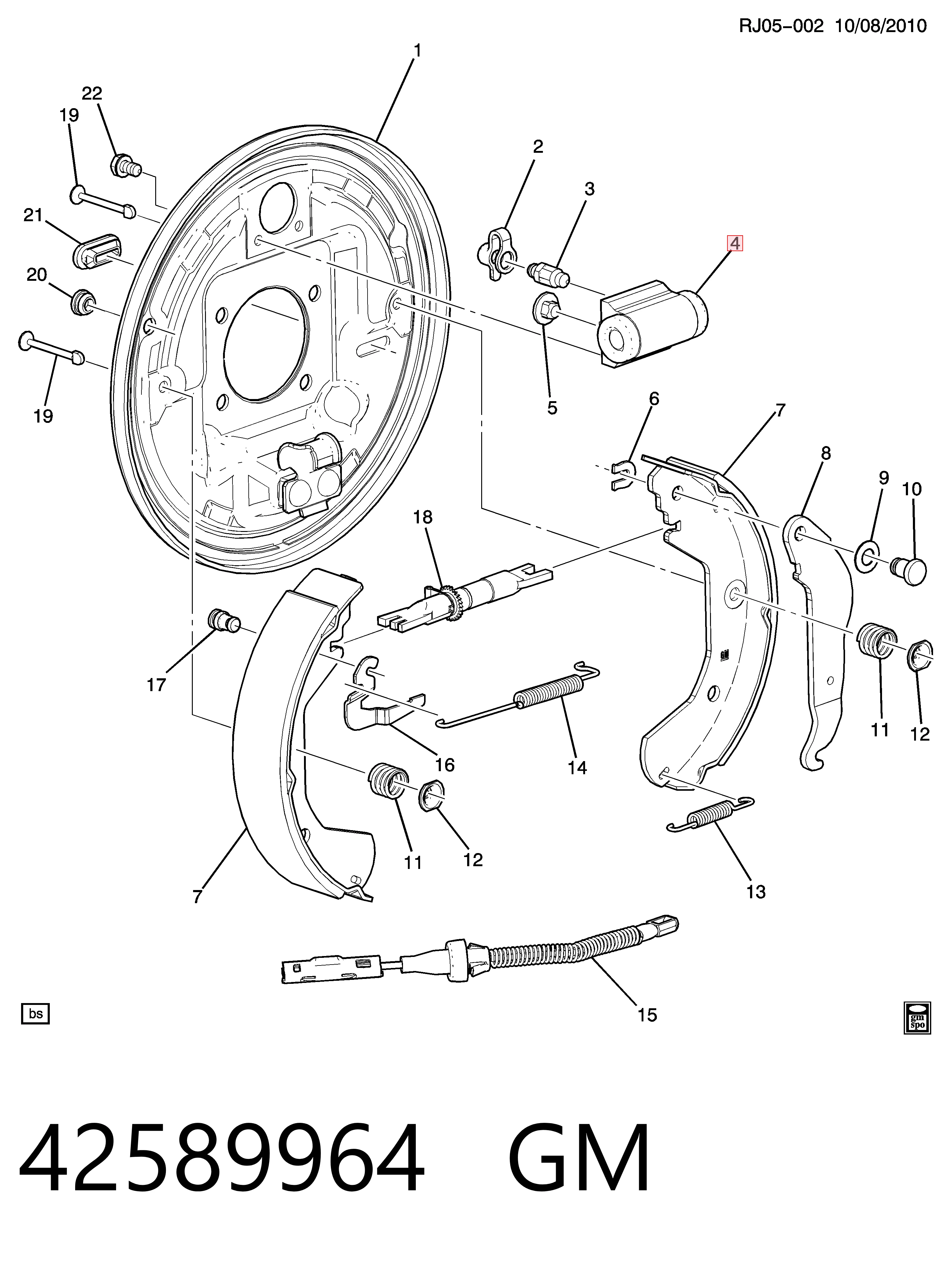 Цилиндр тормозной колесный 42589968 Opel