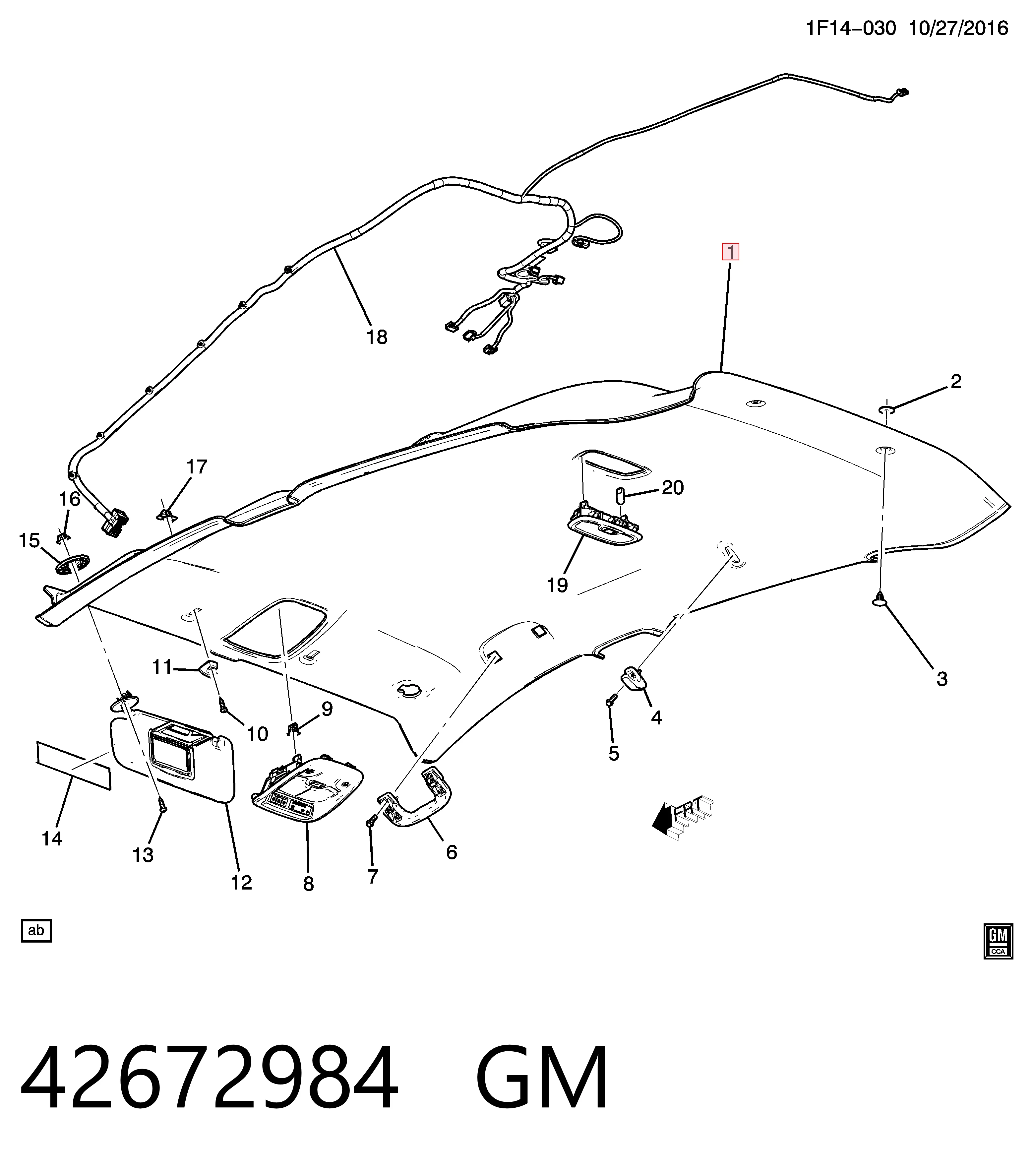 Купить 42622951 Opel Обивка крыши (потолок)