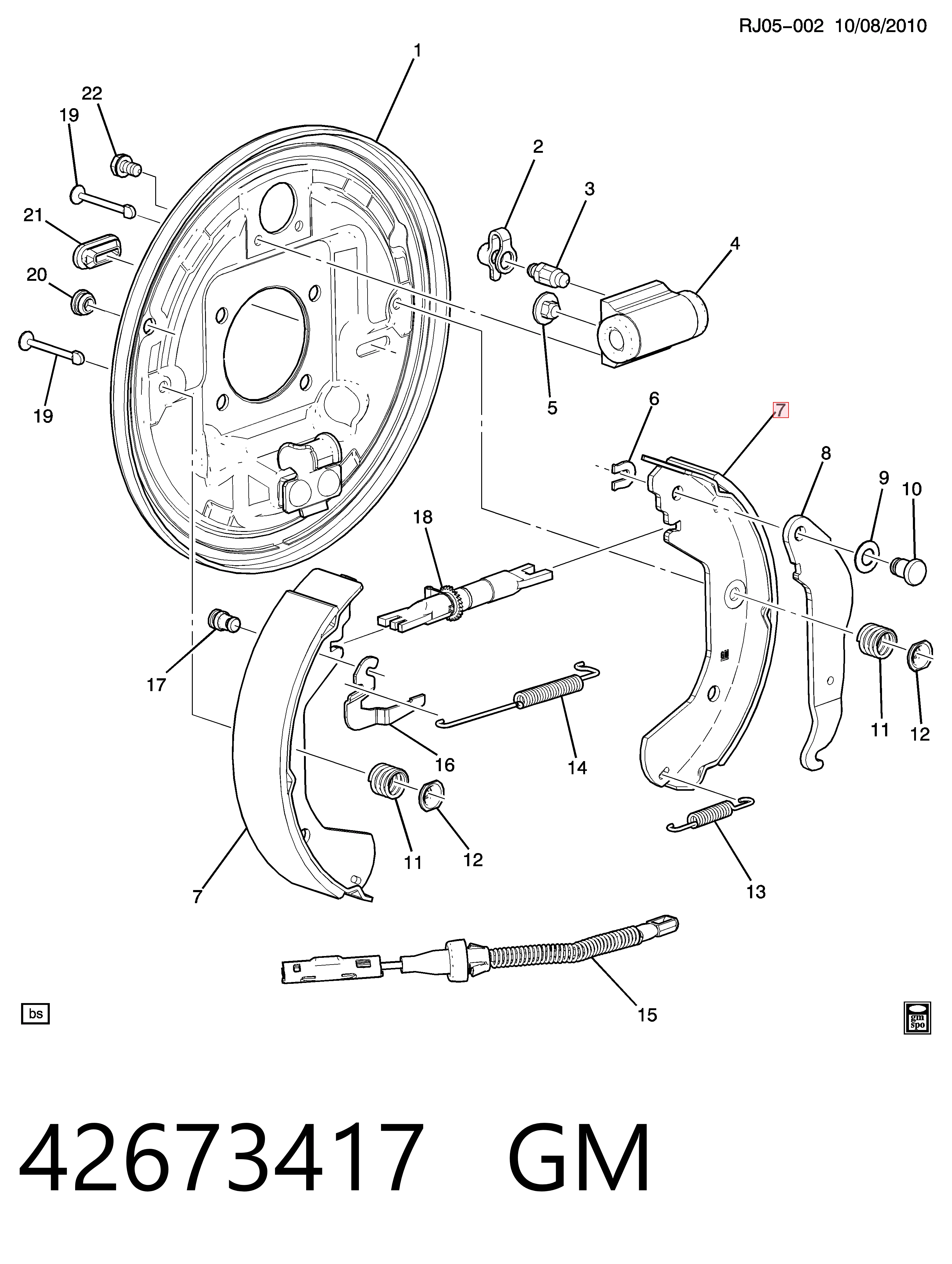 Задние барабанные колодки 986487924 Bosch