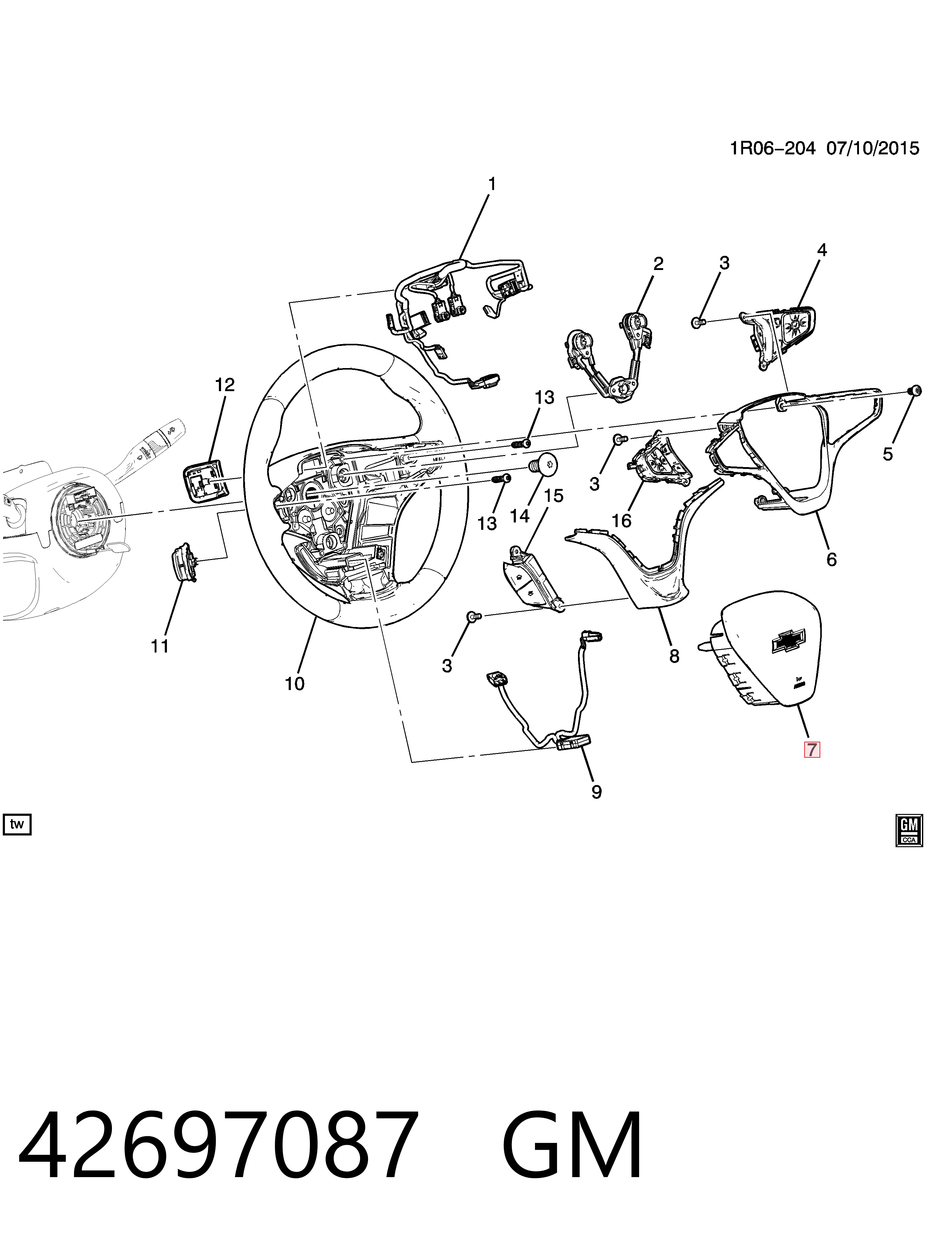 Airbag в мультируль Opel 94554096 цена, от 114.02 USD