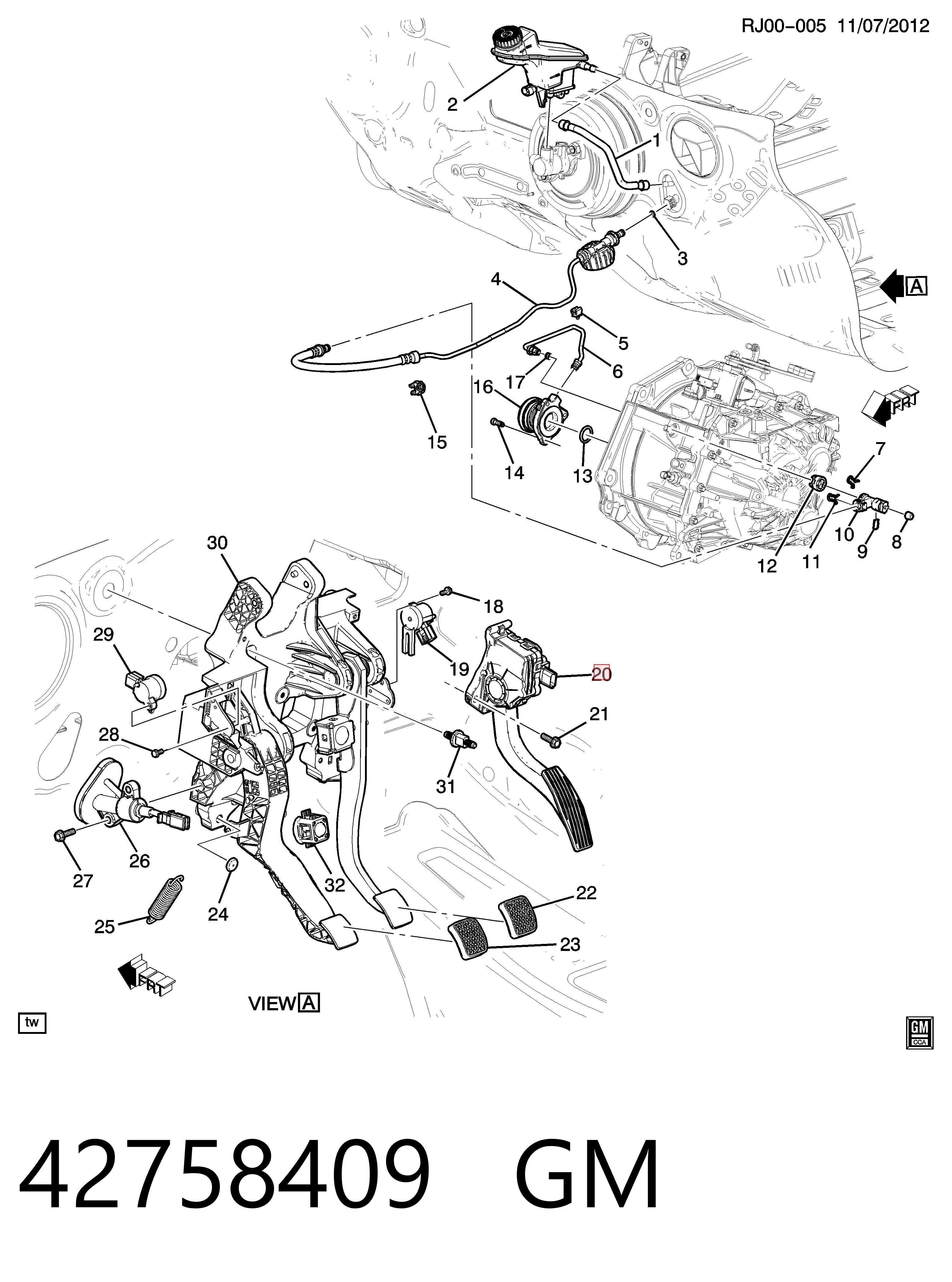 42758409 Peugeot/Citroen Педали газа