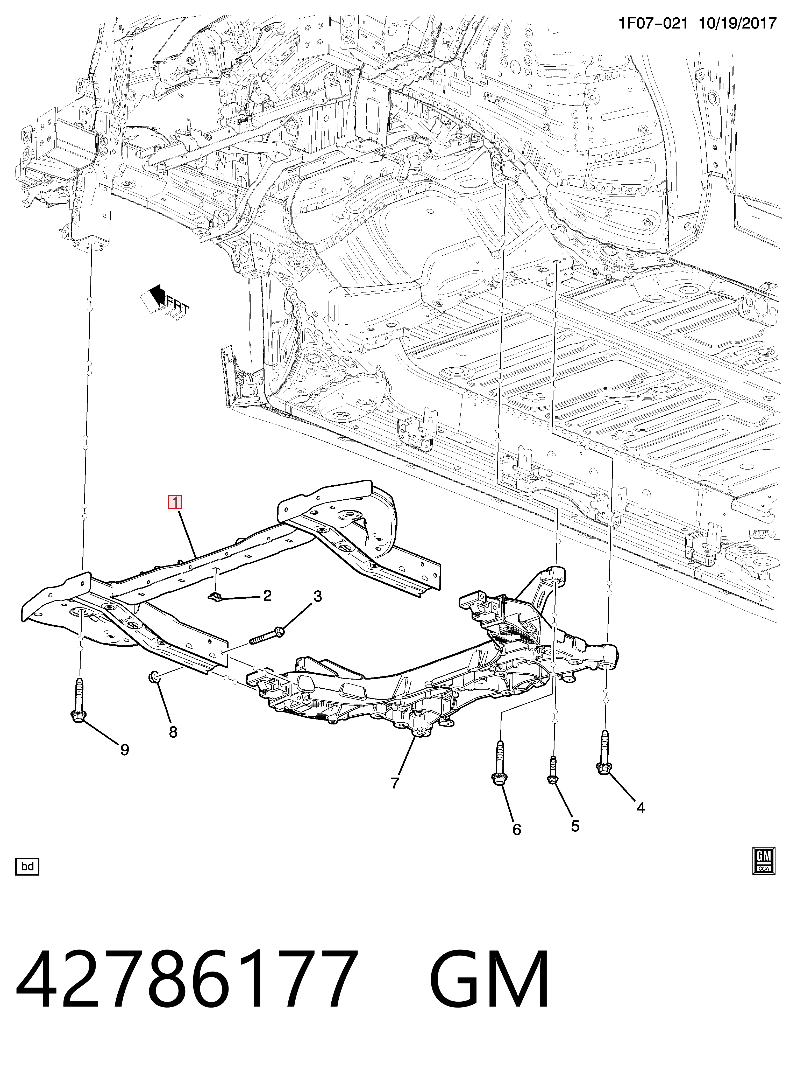Купить 42472709 Opel Балка передней подвески (подрамник) передняя