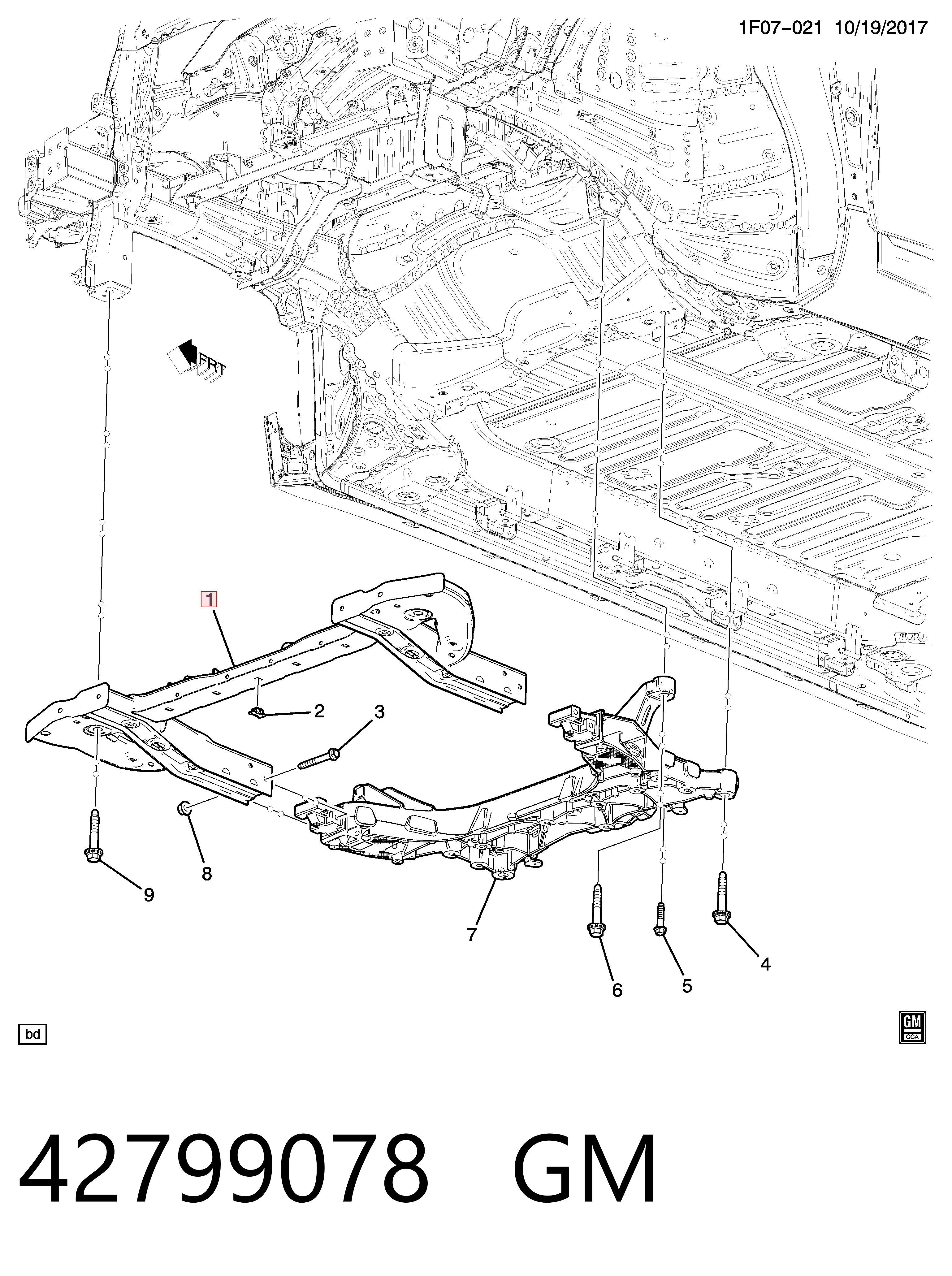 Балка передней подвески (подрамник) передняя 42472709 Opel