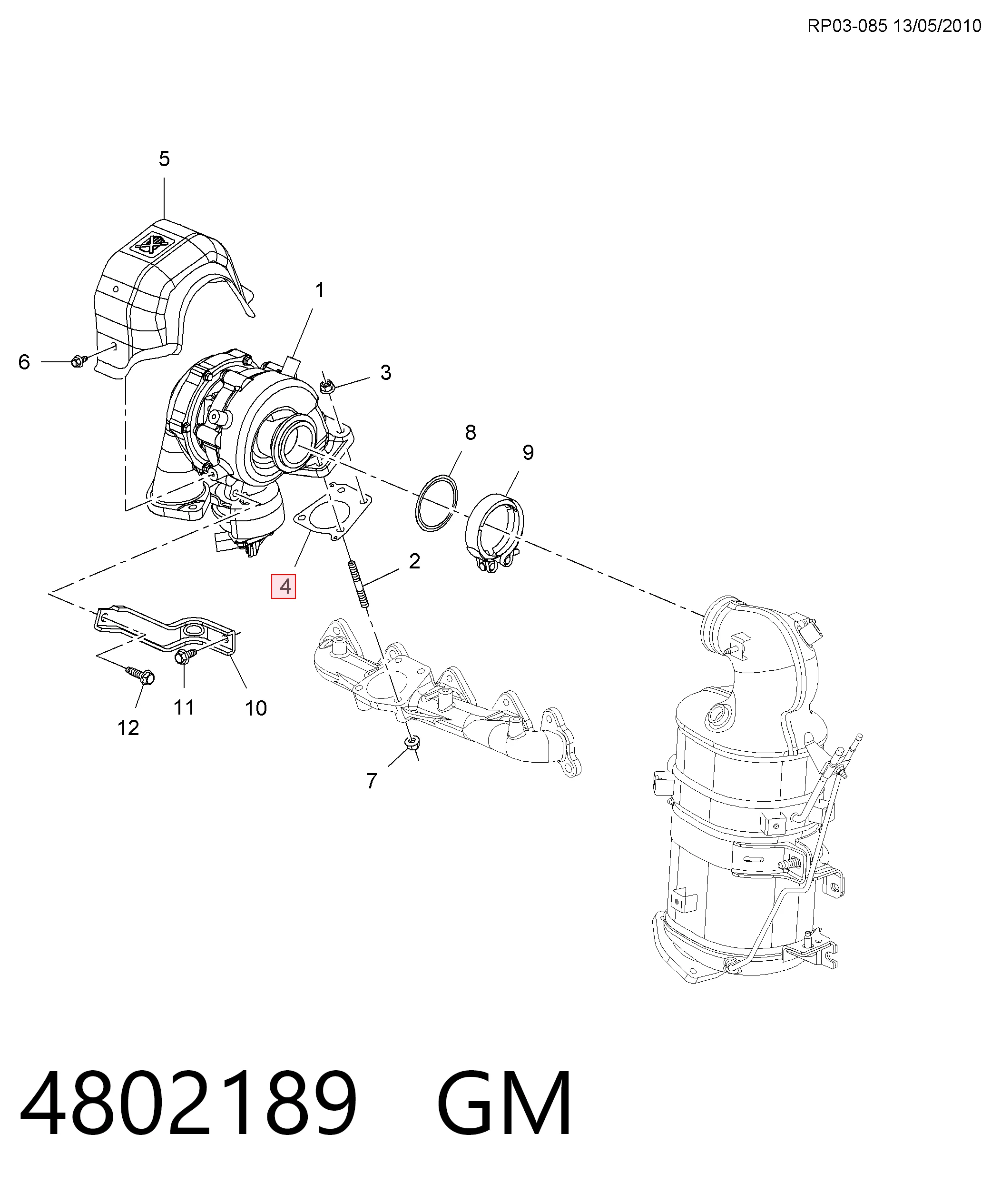 25180919 Fiat/Alfa/Lancia Прокладка турбины выхлопных газов, впуск