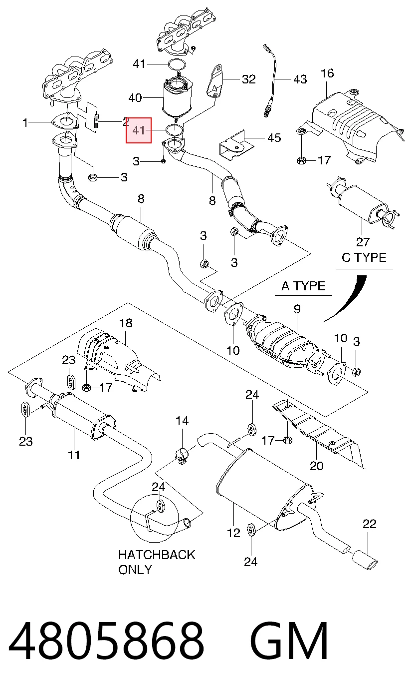Прокладка штанов на Chevrolet Aveo II T250, T255