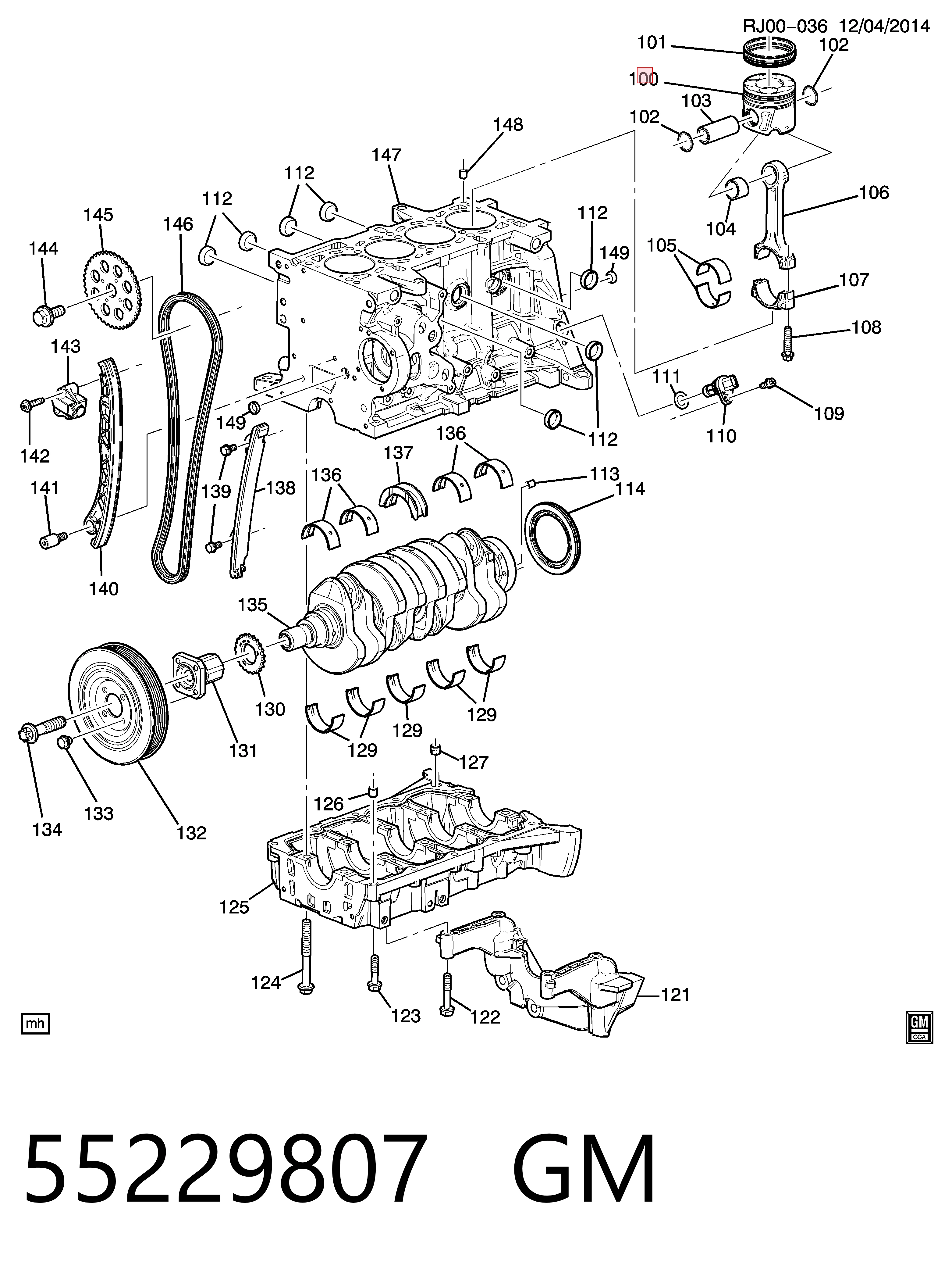 Купить 55212098 Peugeot/Citroen Поршень на 1 цилиндр
