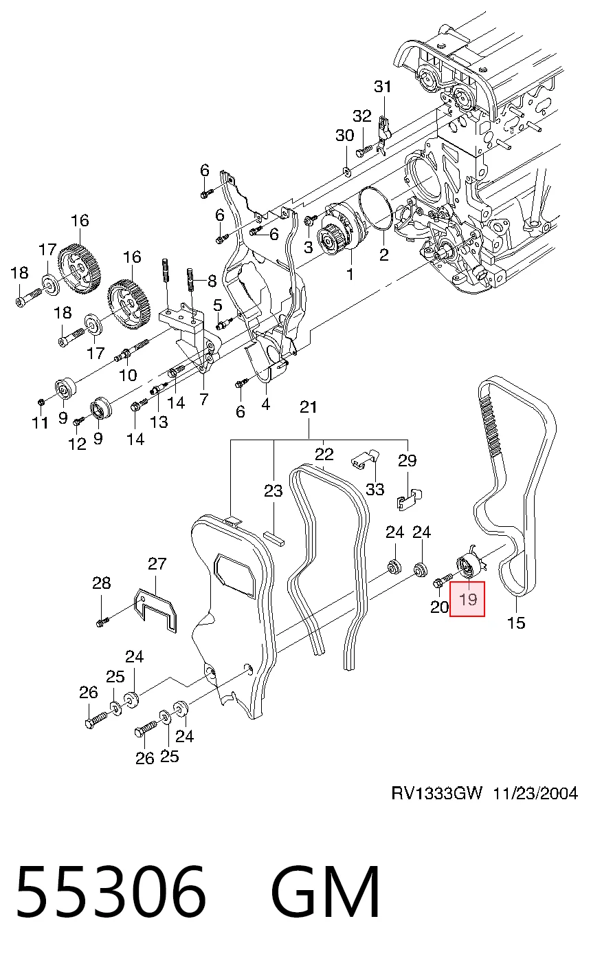 55306 General Motors Ролик натяжителя ремня ГРМ