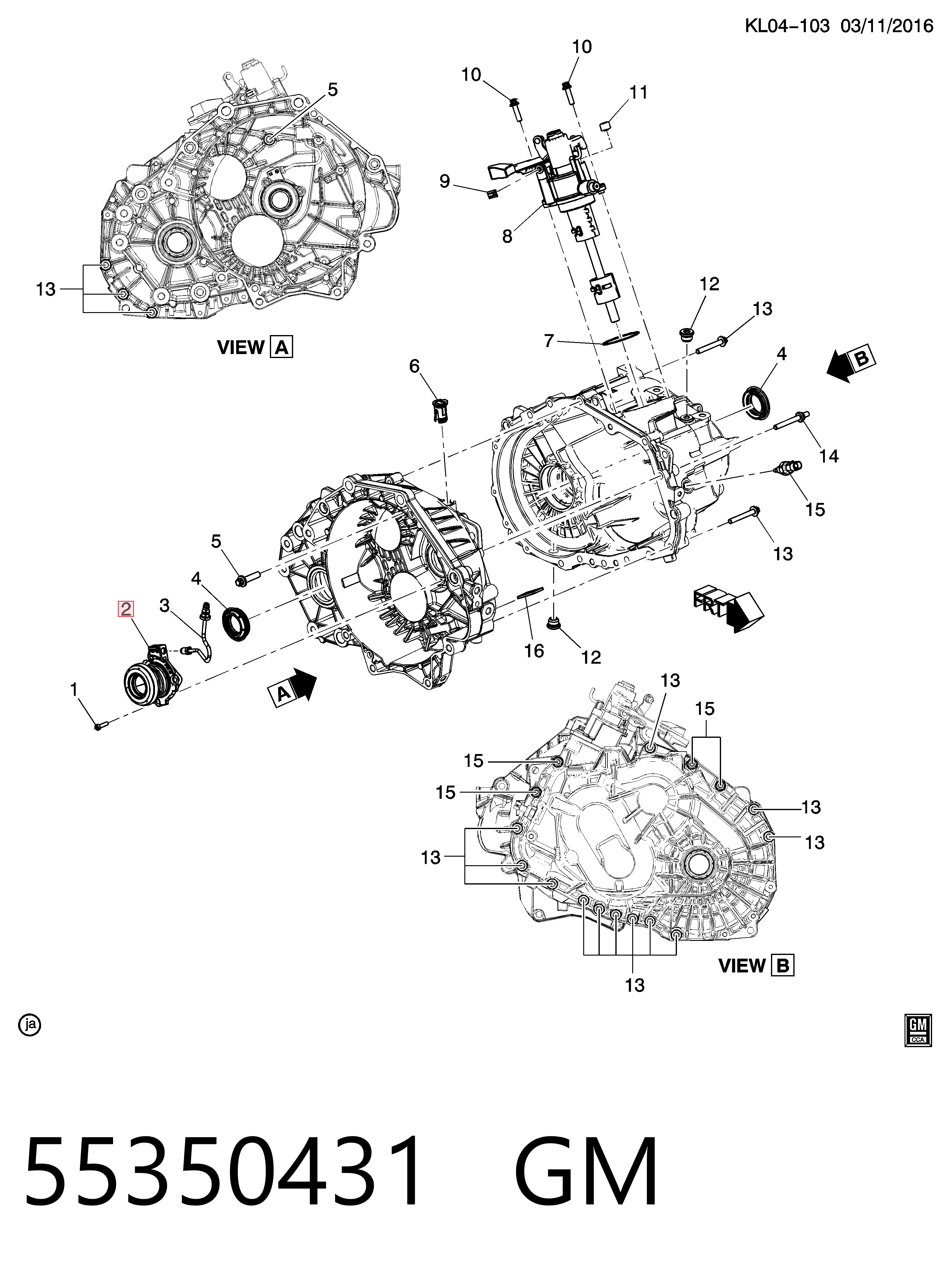Цилиндр сцепления с выжимным подшипником Fiat/Alfa/Lancia 55558741