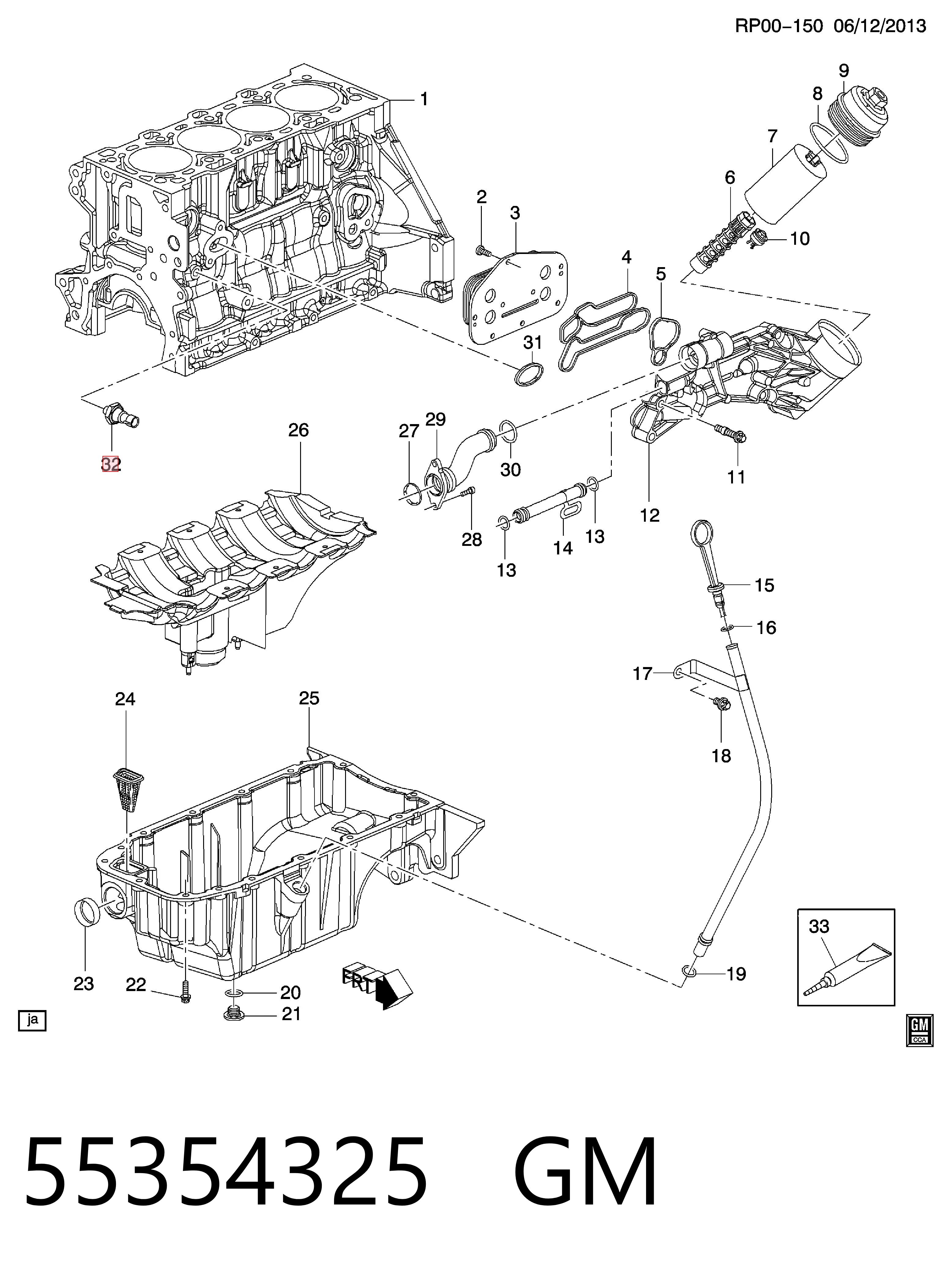 55354325 General Motors Датчик указателя давления масла