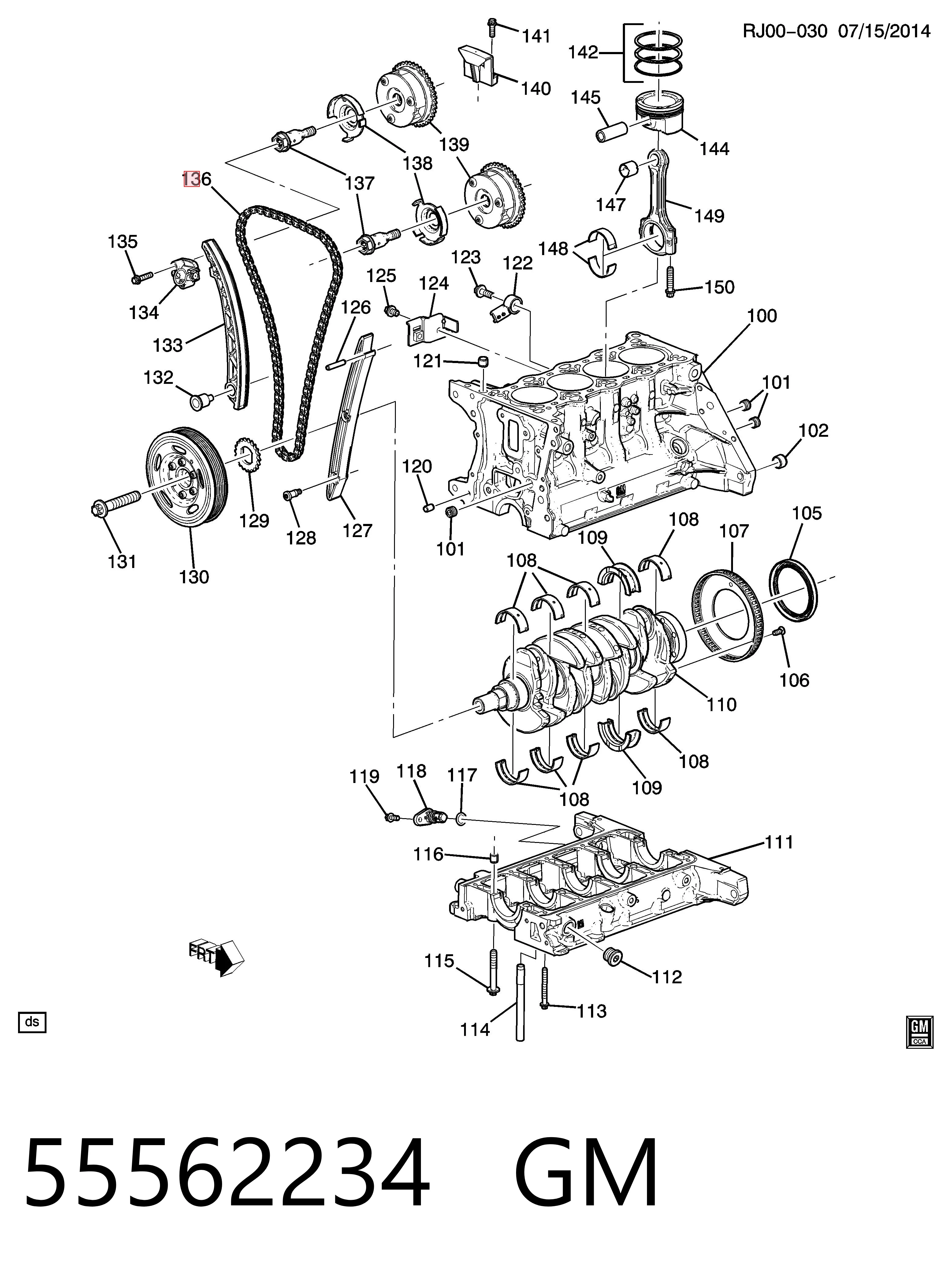 55562234 Peugeot/Citroen Цепь
