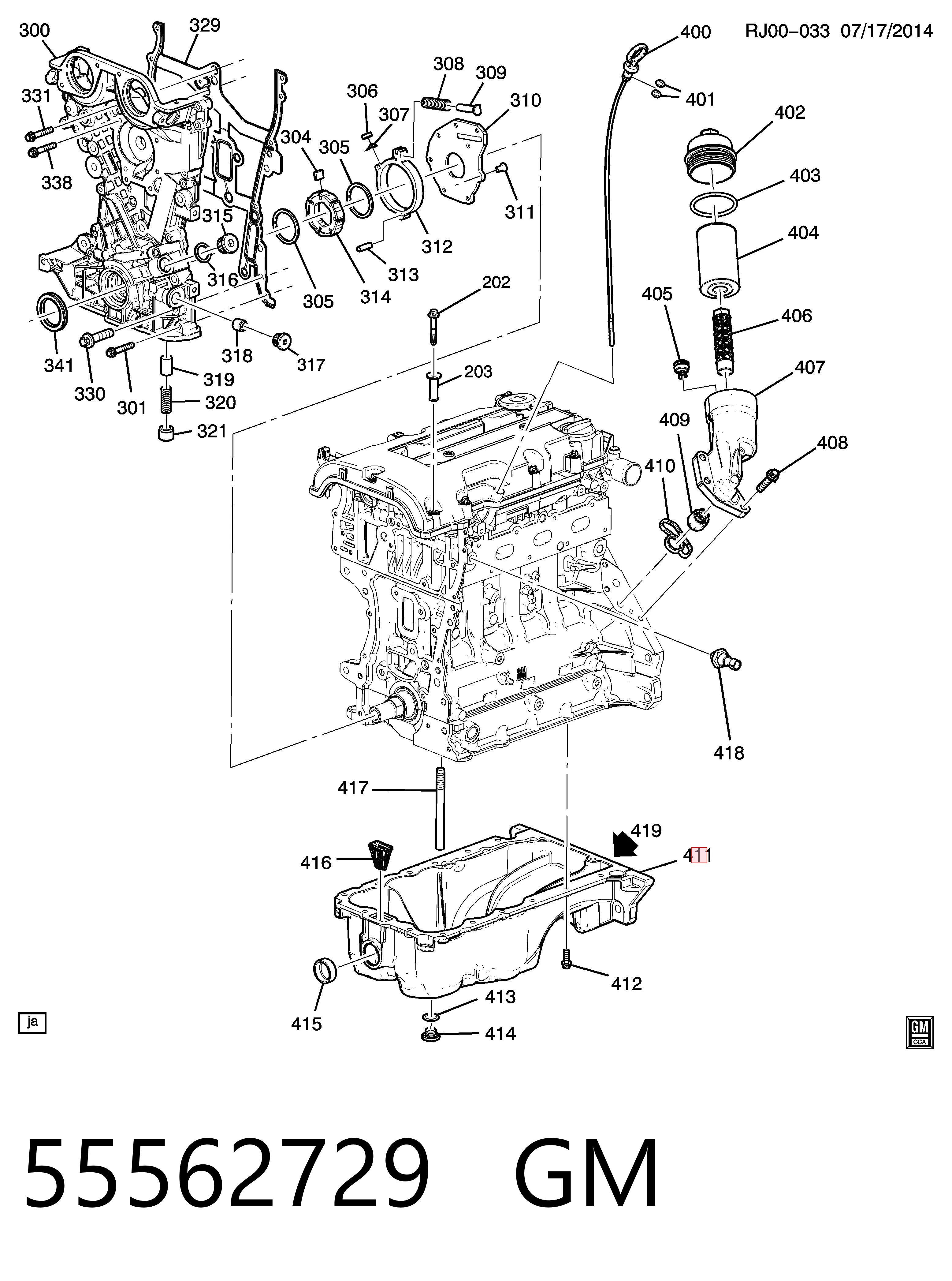 Поддон двигателя 652032 General Motors