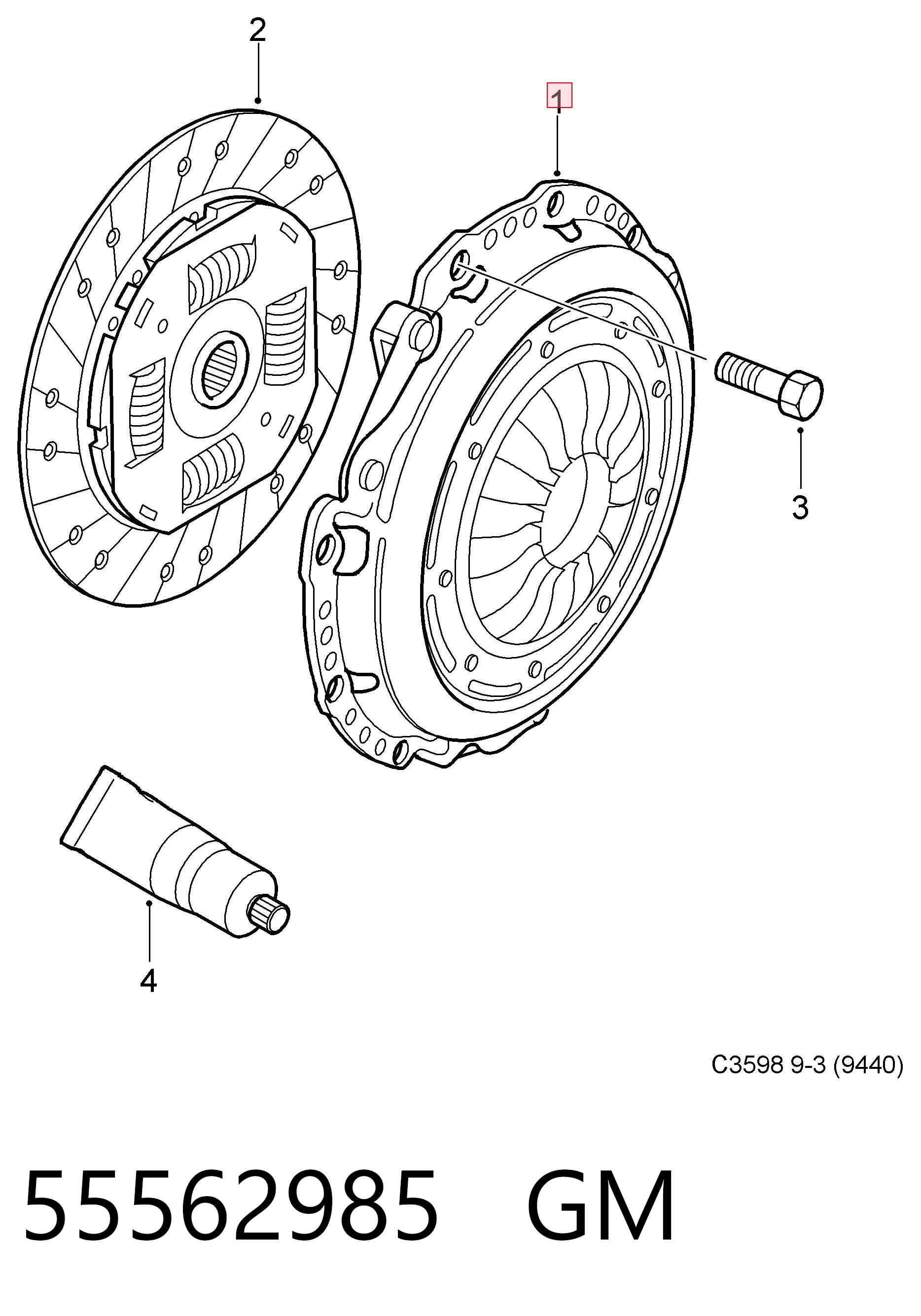 Комплект сцепления GM 55562985