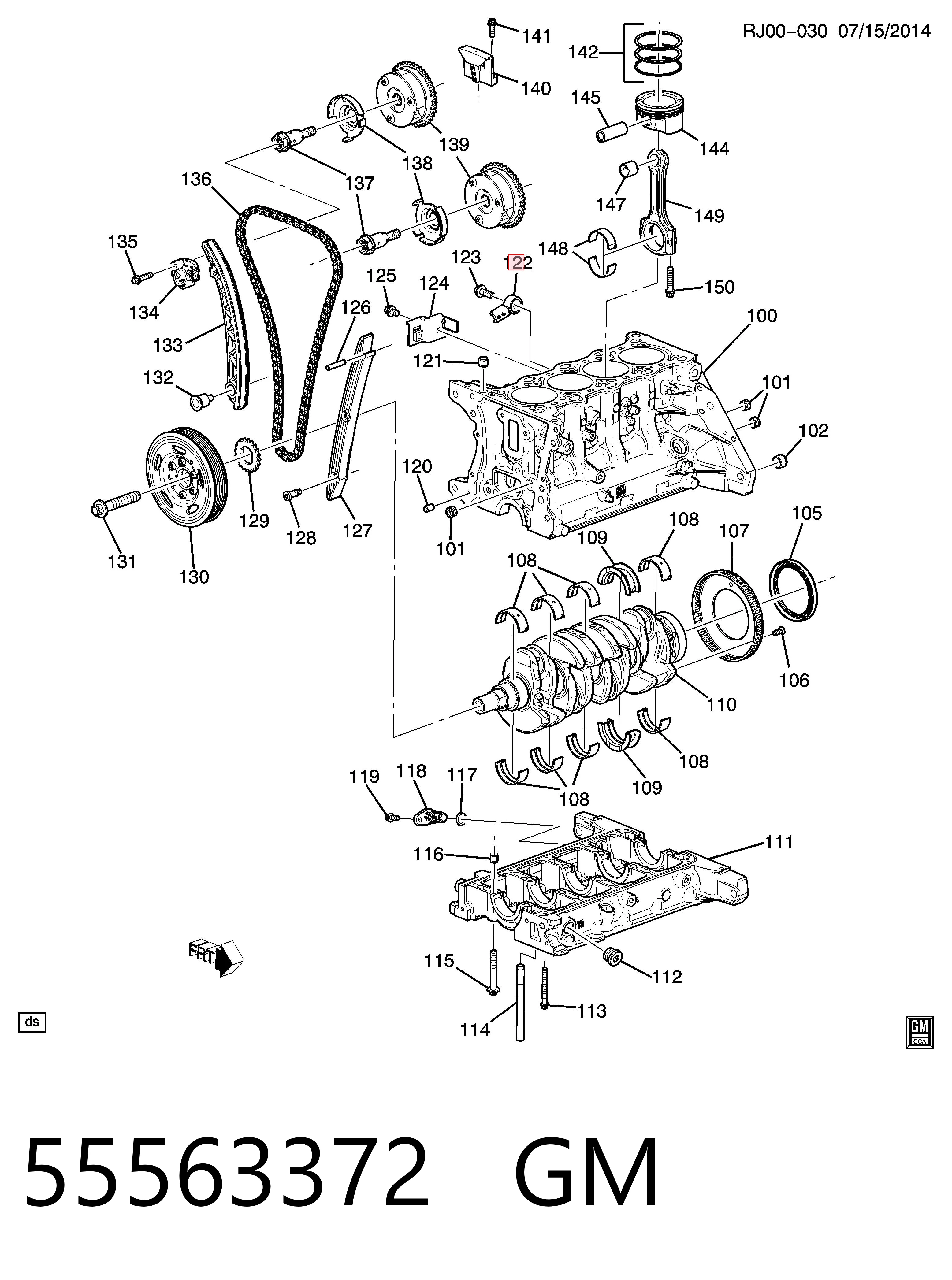 55563372 General Motors Датчик самовоспламенения