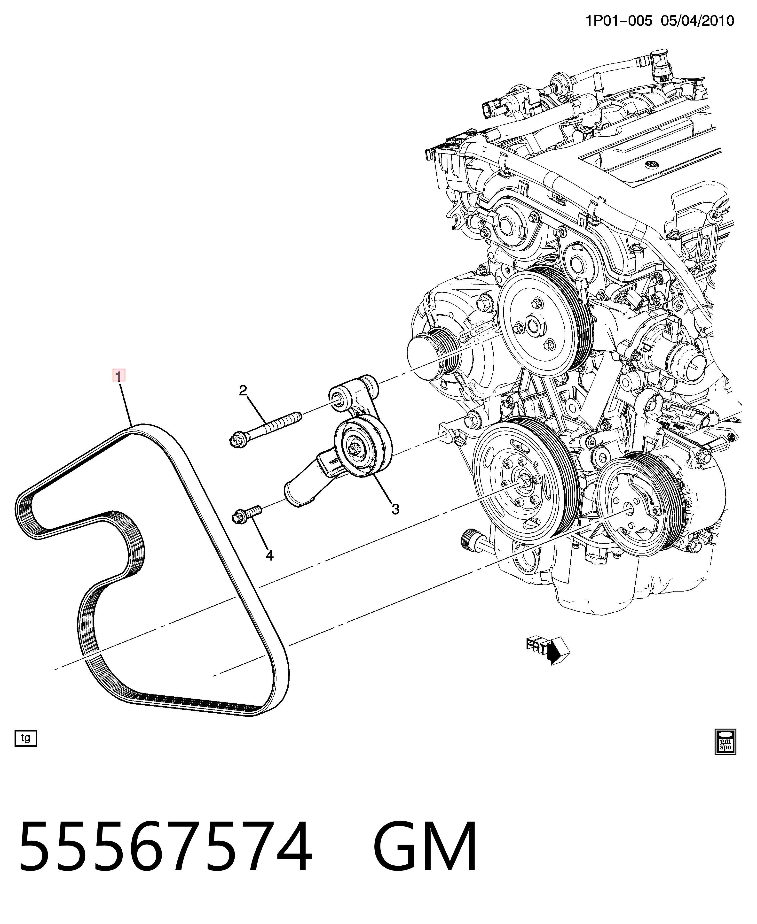 55567574 General Motors Поликлиновый ремень