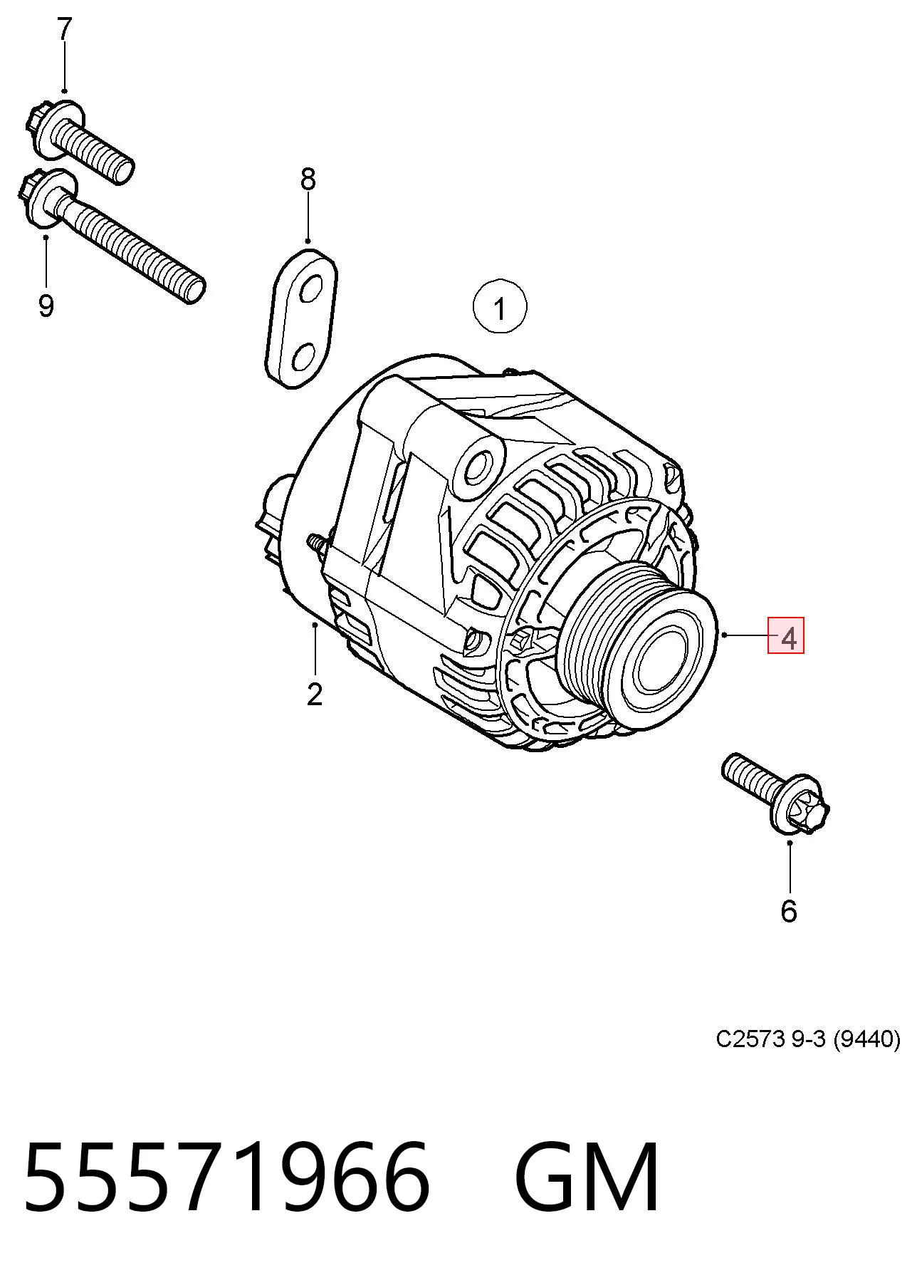 Шкив генератора 1986AE0460 Bosch