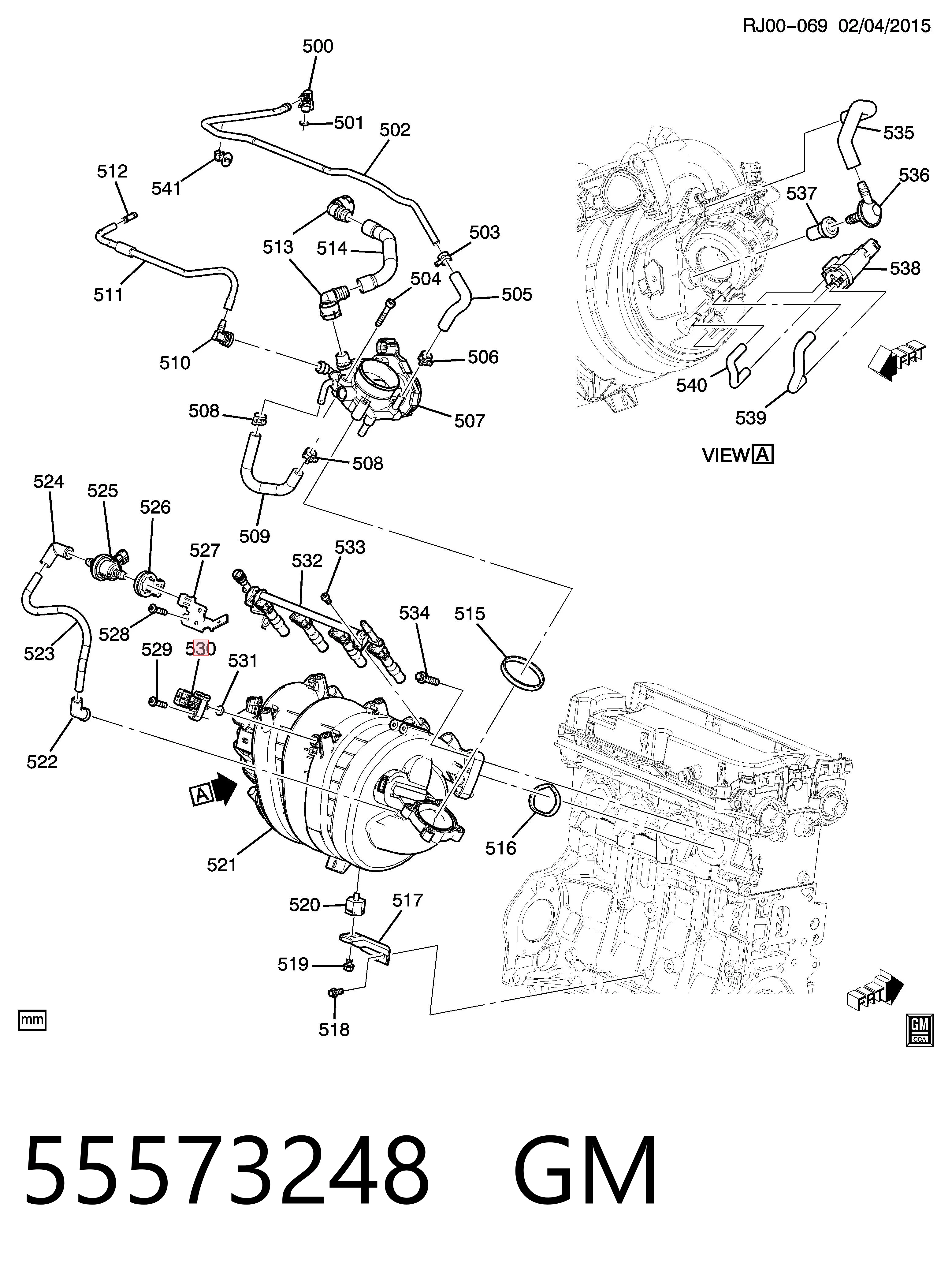 55573248 General Motors Датчик давления воздуха