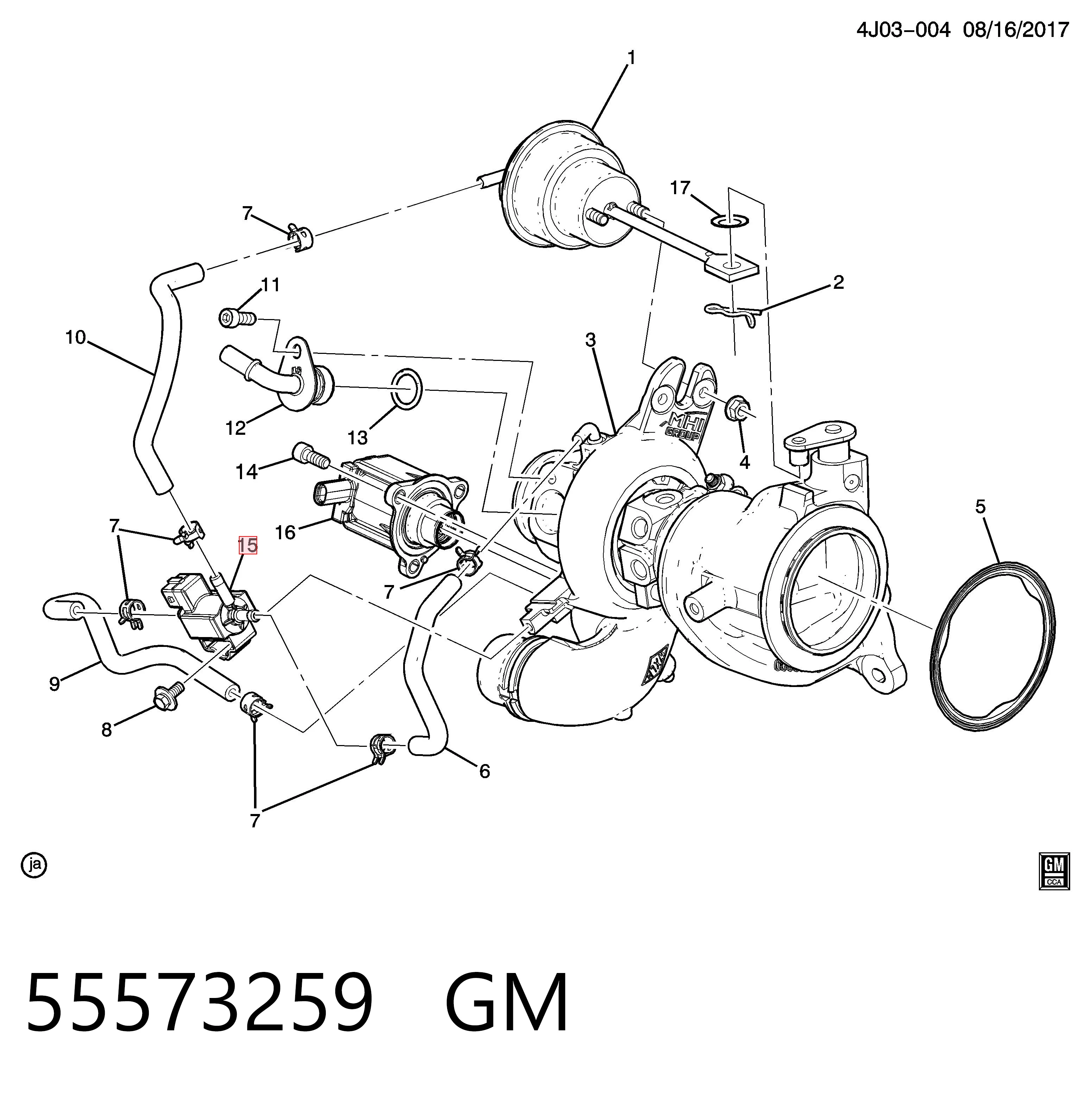 55573259 General Motors Соленоид давления наддува