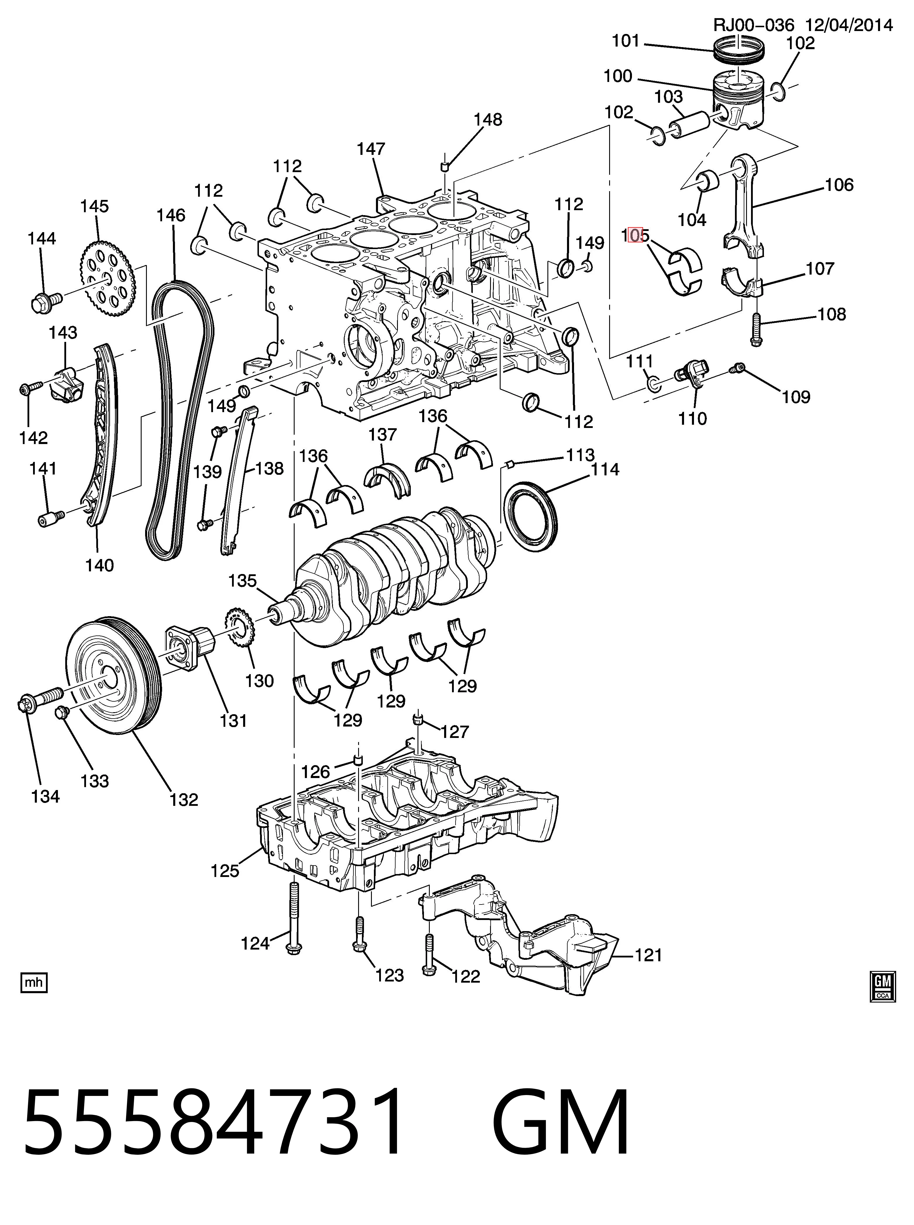 Шатунные вкладыши коленчатого вала Chrysler 71754218 цена, от 14.73 USD