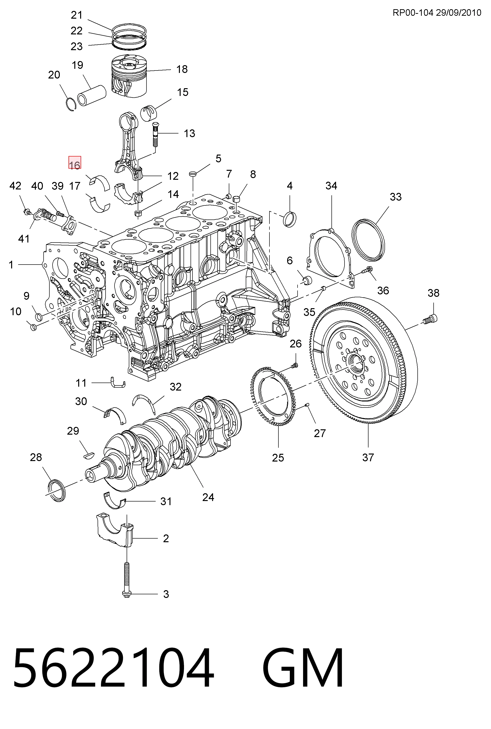 Комплект подшипников скольжения на Opel Mokka I J13