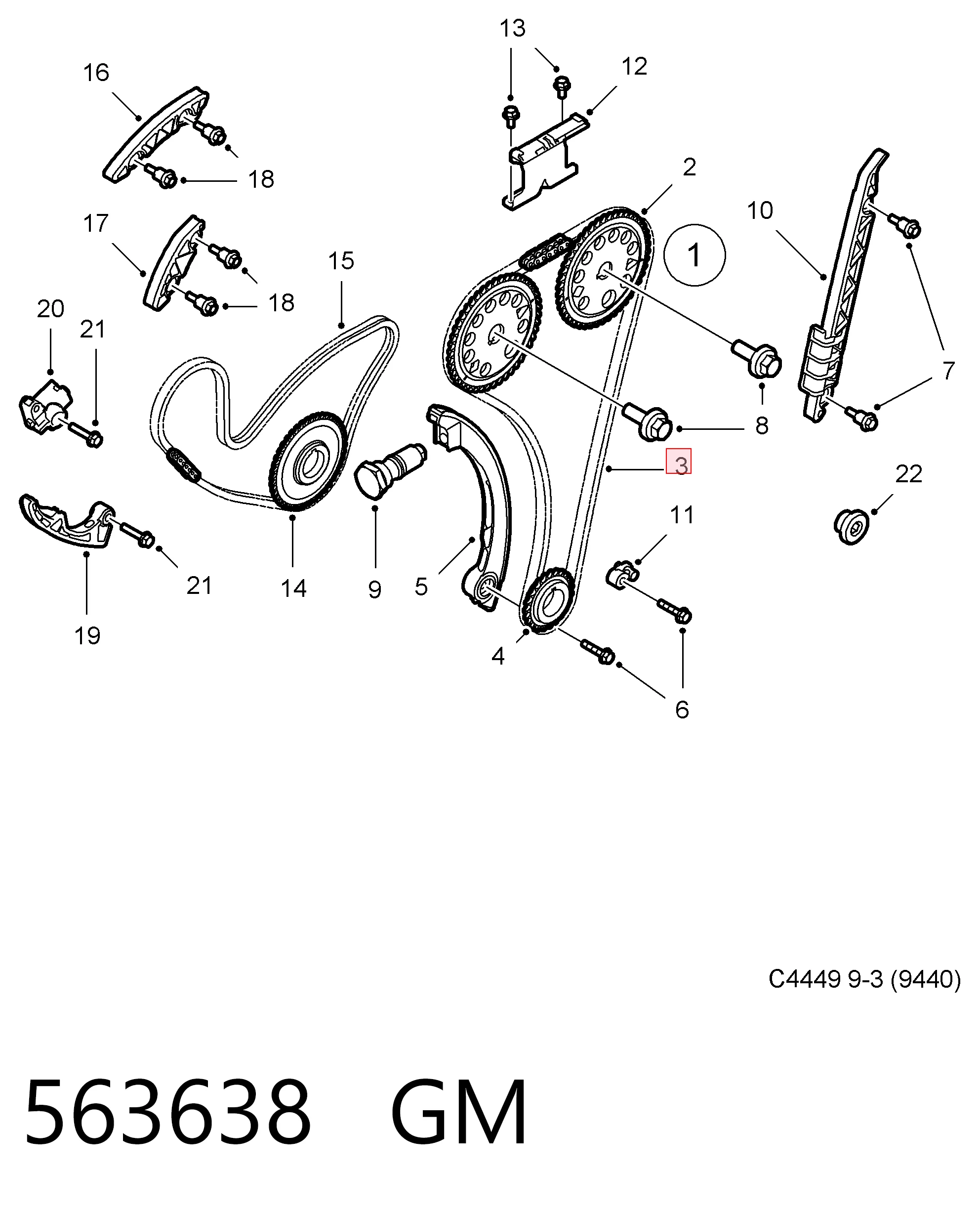Цепь привода распредвала Zuiko GMZ24461834 цена, от 77.15 USD