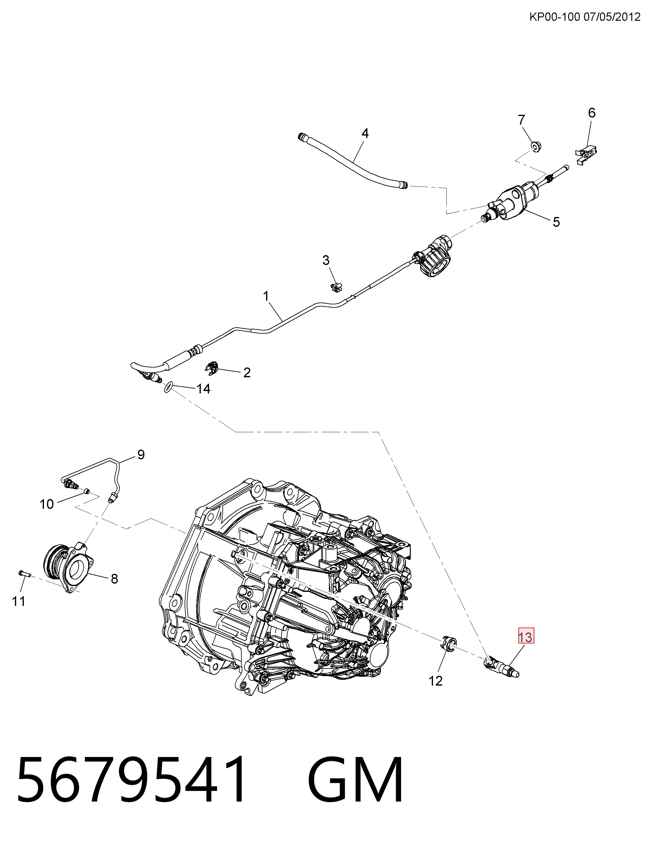5679541 General Motors Тройник трубки сцепления