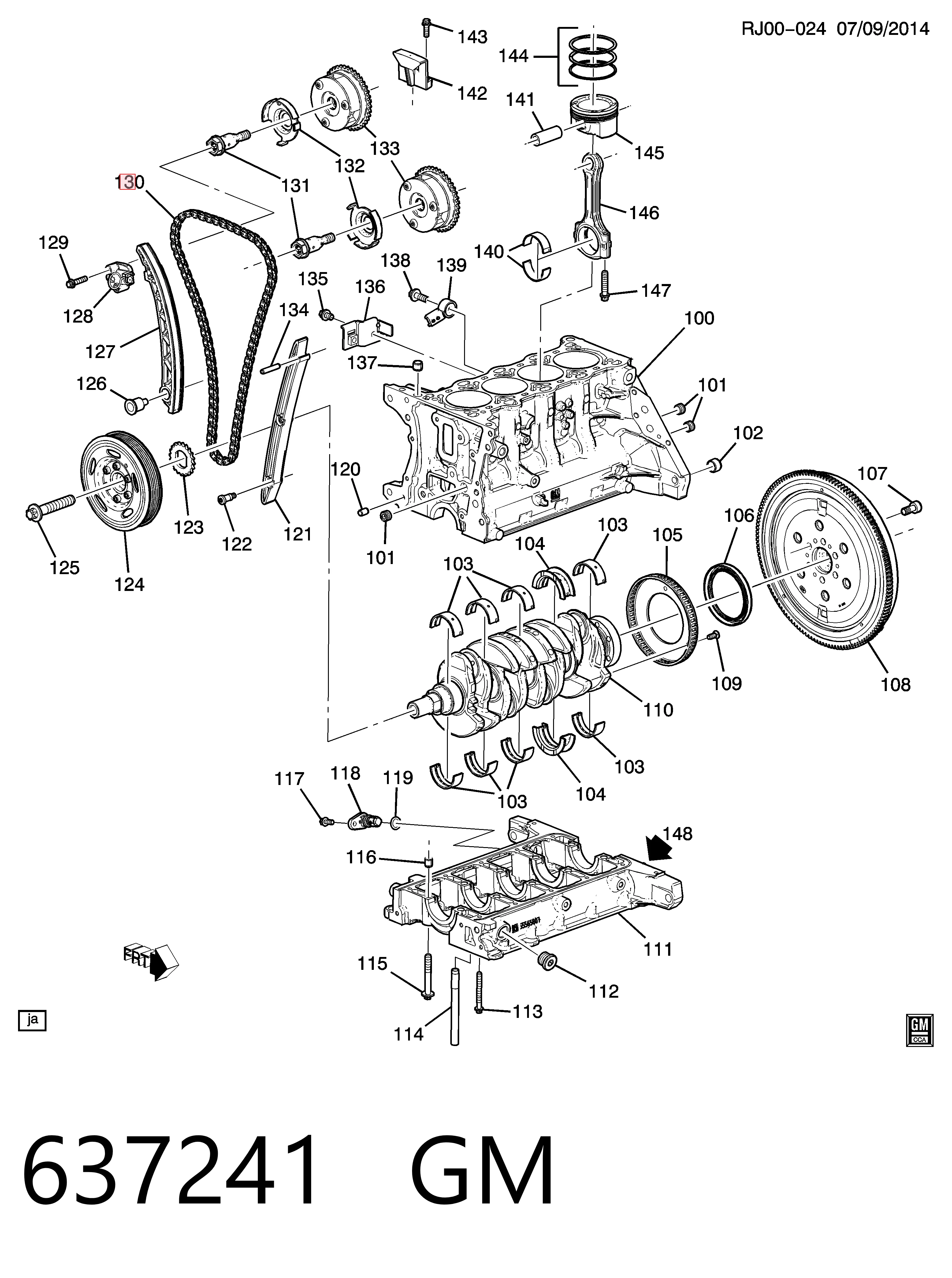 Купить 55562234 Peugeot/Citroen Цепь ГРМ, распредвала