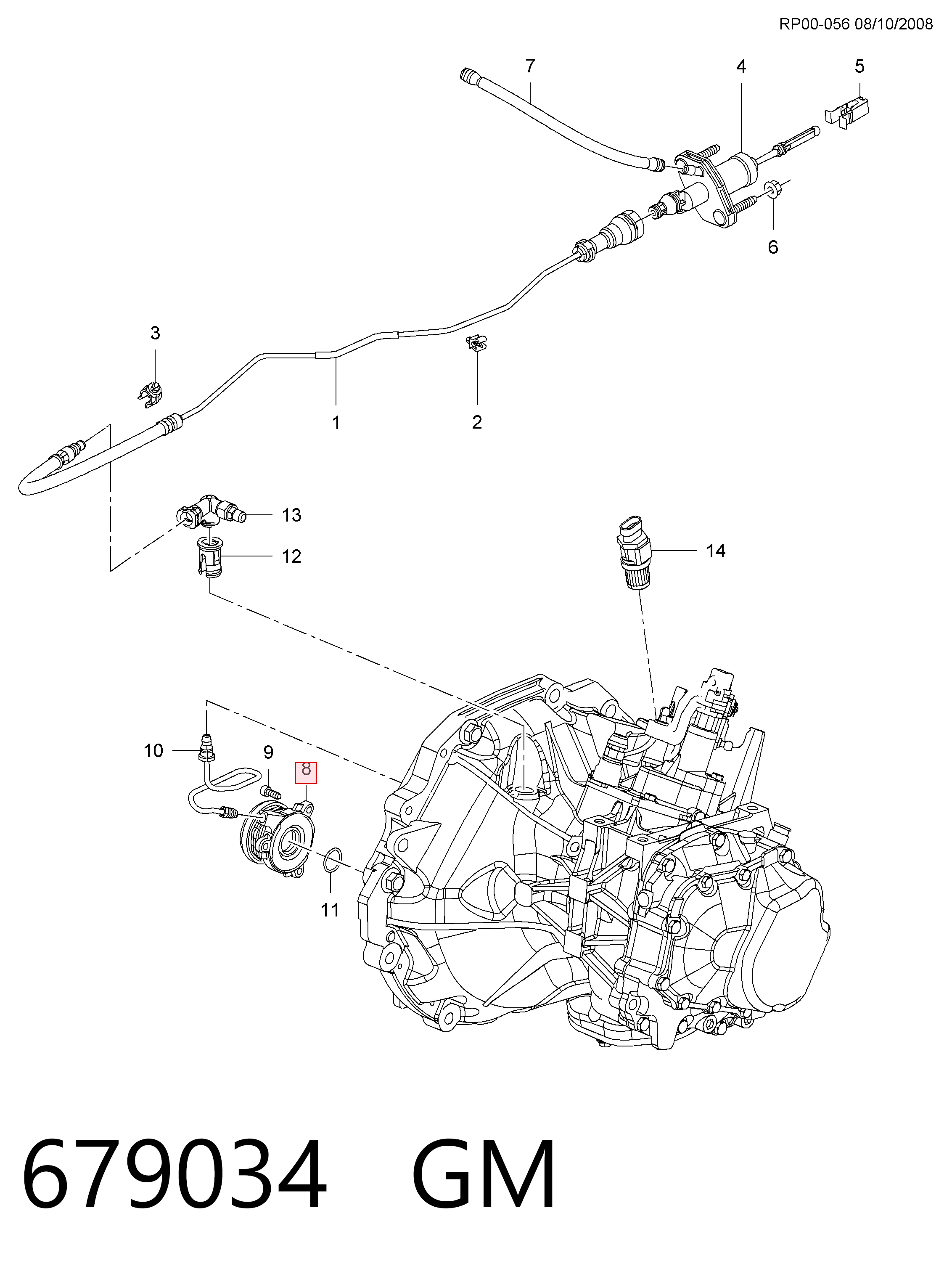 Купить 0679034 Opel Цилиндр сцепления в сборе с выжимным подшипником