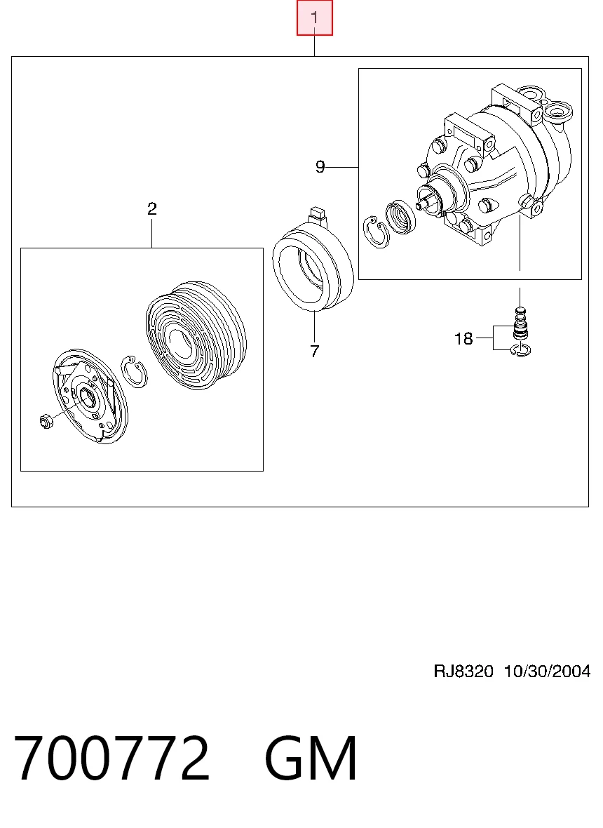 700772 General Motors Компрессор хладагента