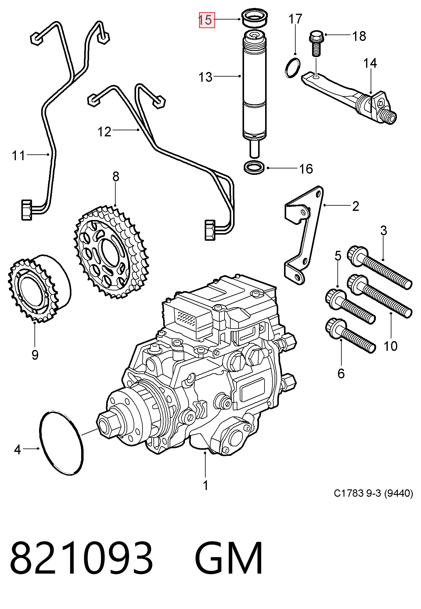 821093 General Motors Ремкомплект насос-форсунки