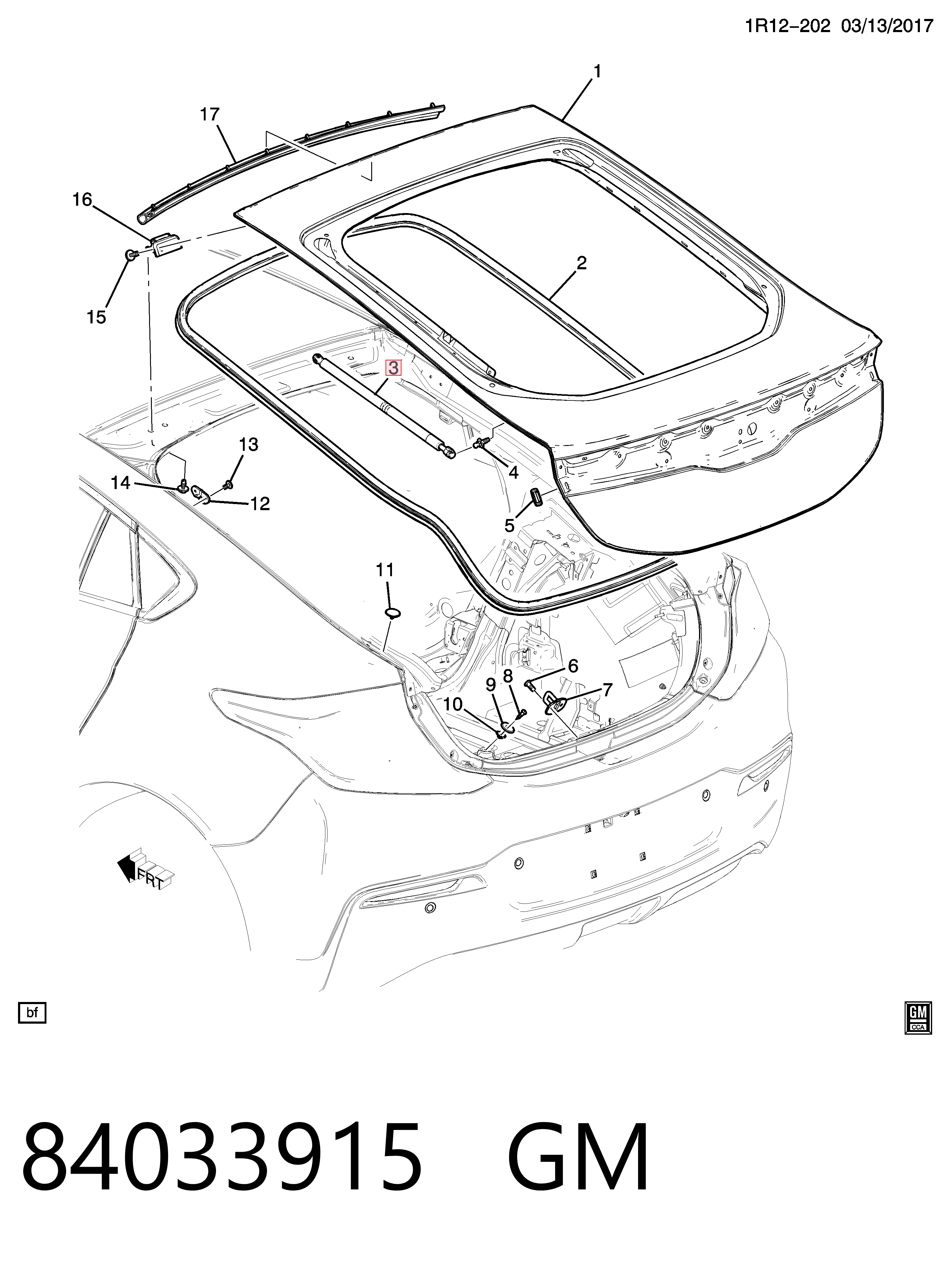 23314916 Opel Амортизатор крышки багажника