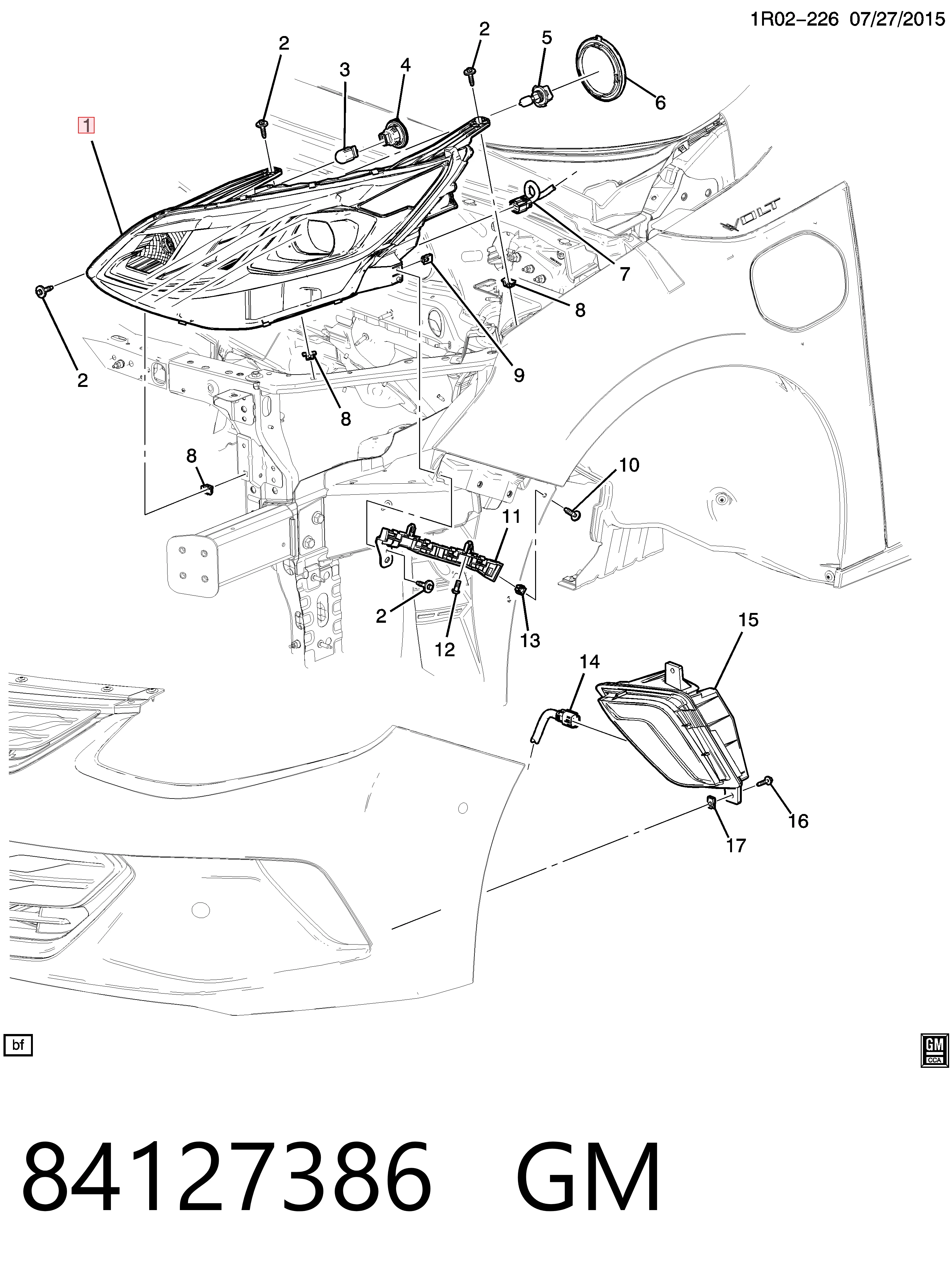 84106558 Opel Фара передняя правая