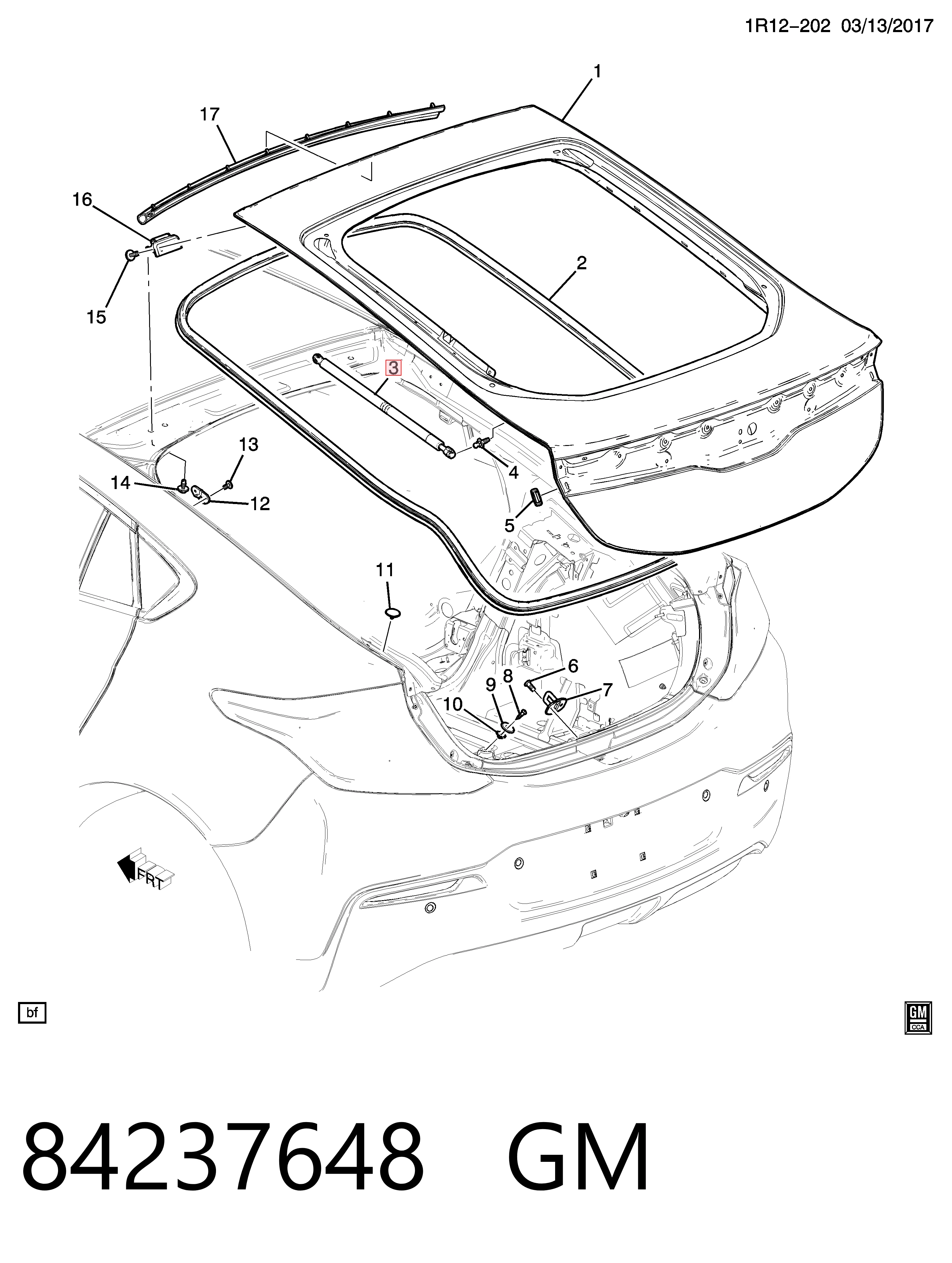 Амортизатор задней двери Chevrolet VOLT II хэтчбек (2015 - 2019) цена, от 10.28 USD