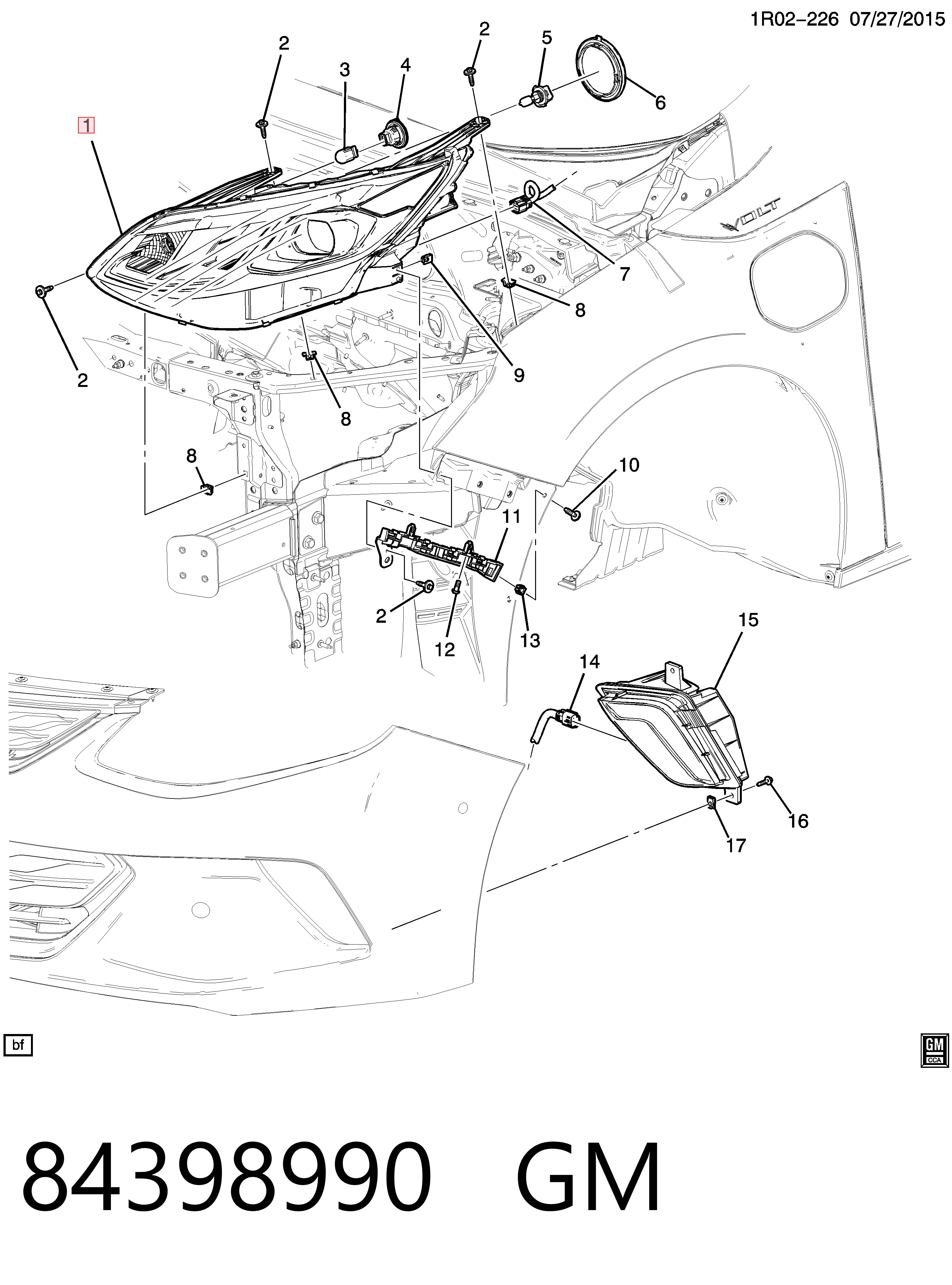 Правая блок фара Opel 84106558 цена, от  USD
