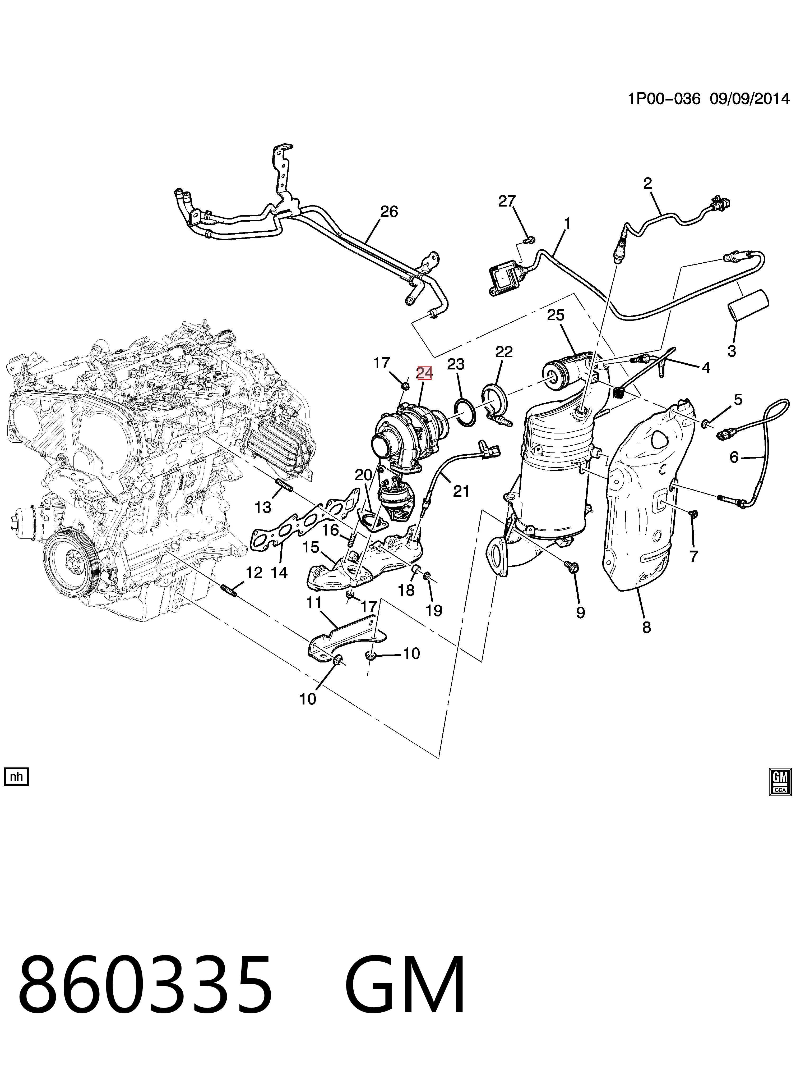 Купить 55581063 Peugeot/Citroen Турбоком