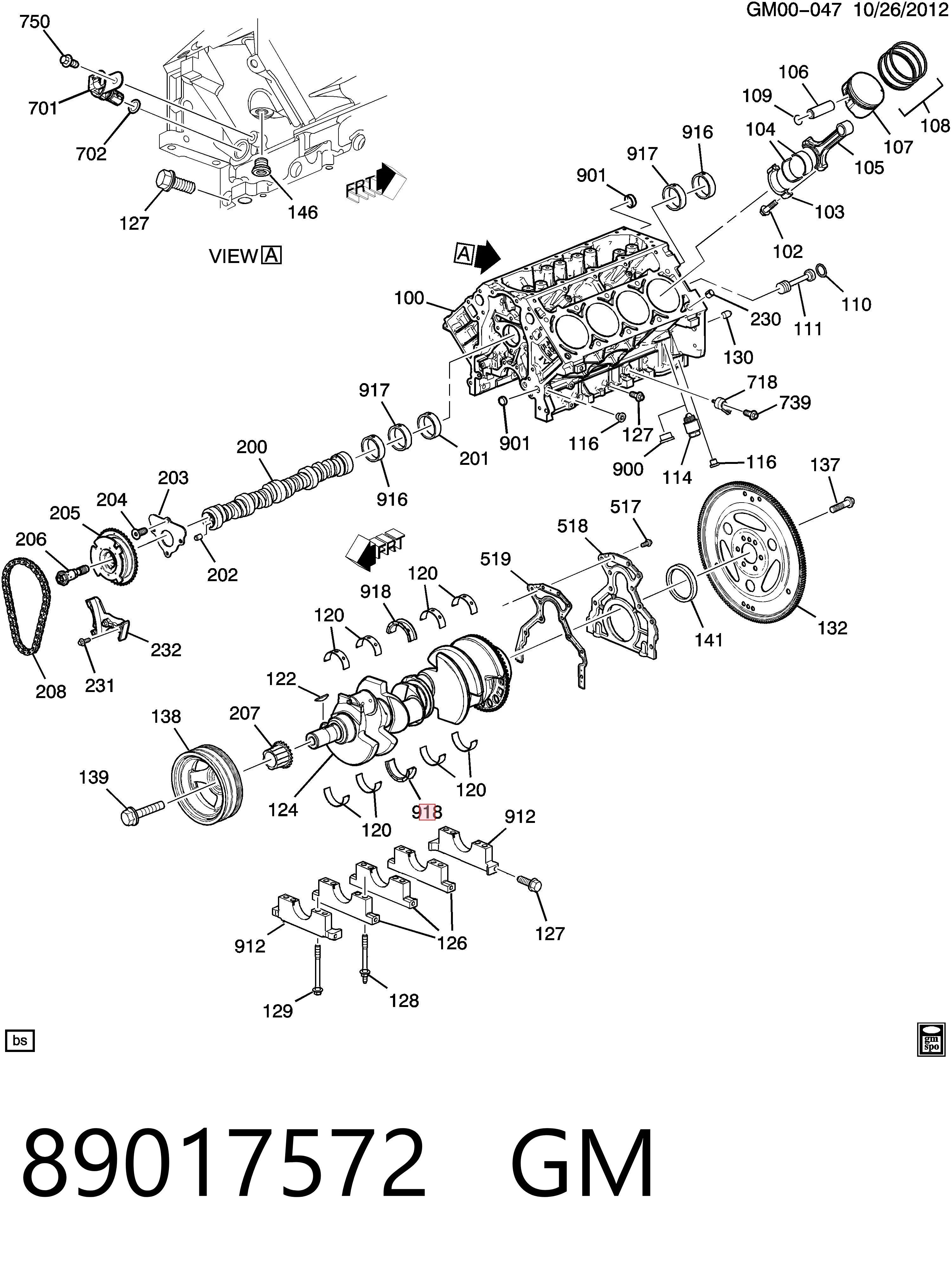 89017572 General Motors Подшипник скольжения коленвала
