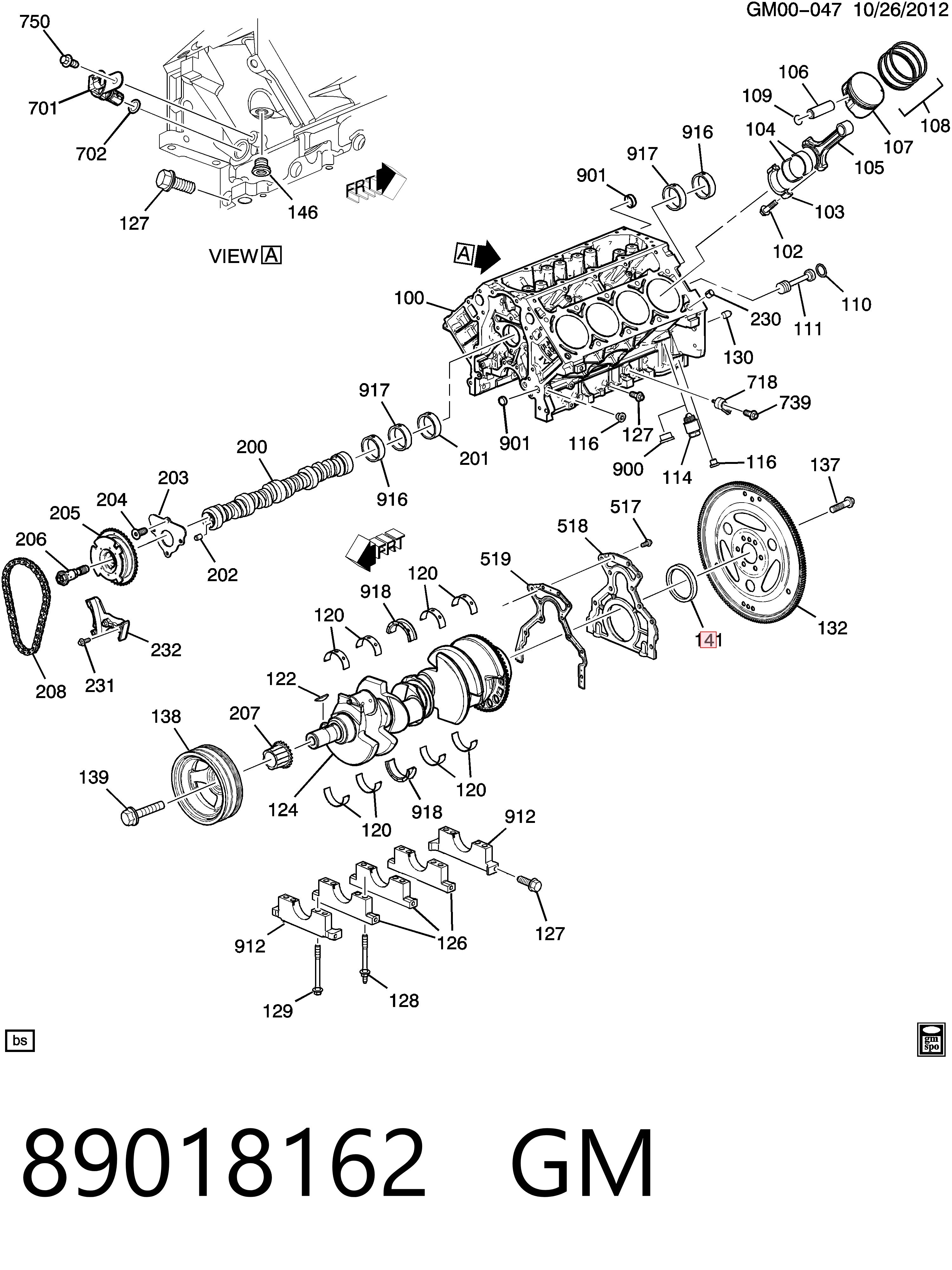 Сальник коленвала задний 89060436 Opel