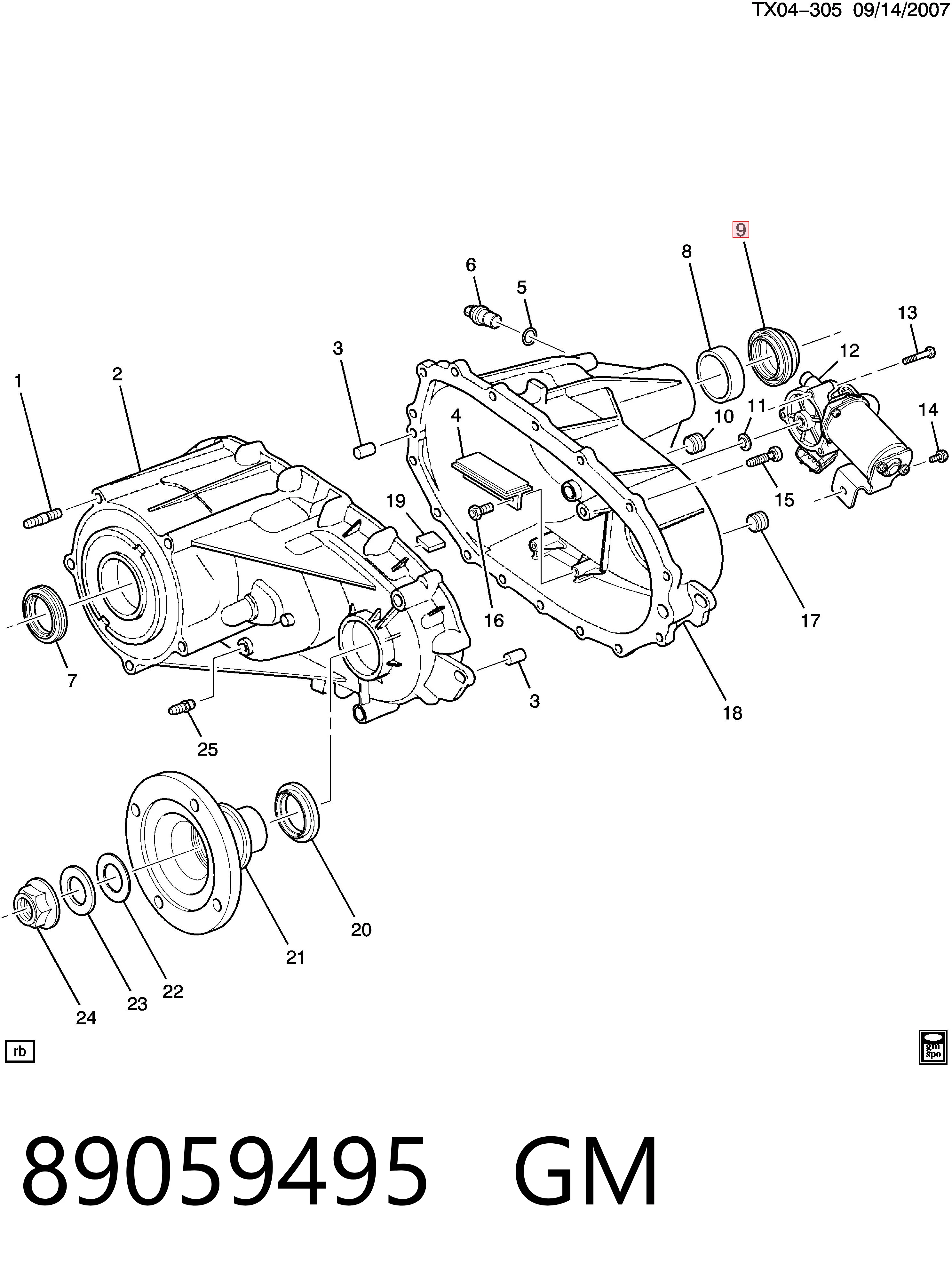 89059495 General Motors Сальник раздаточной коробки, задний, выходной
