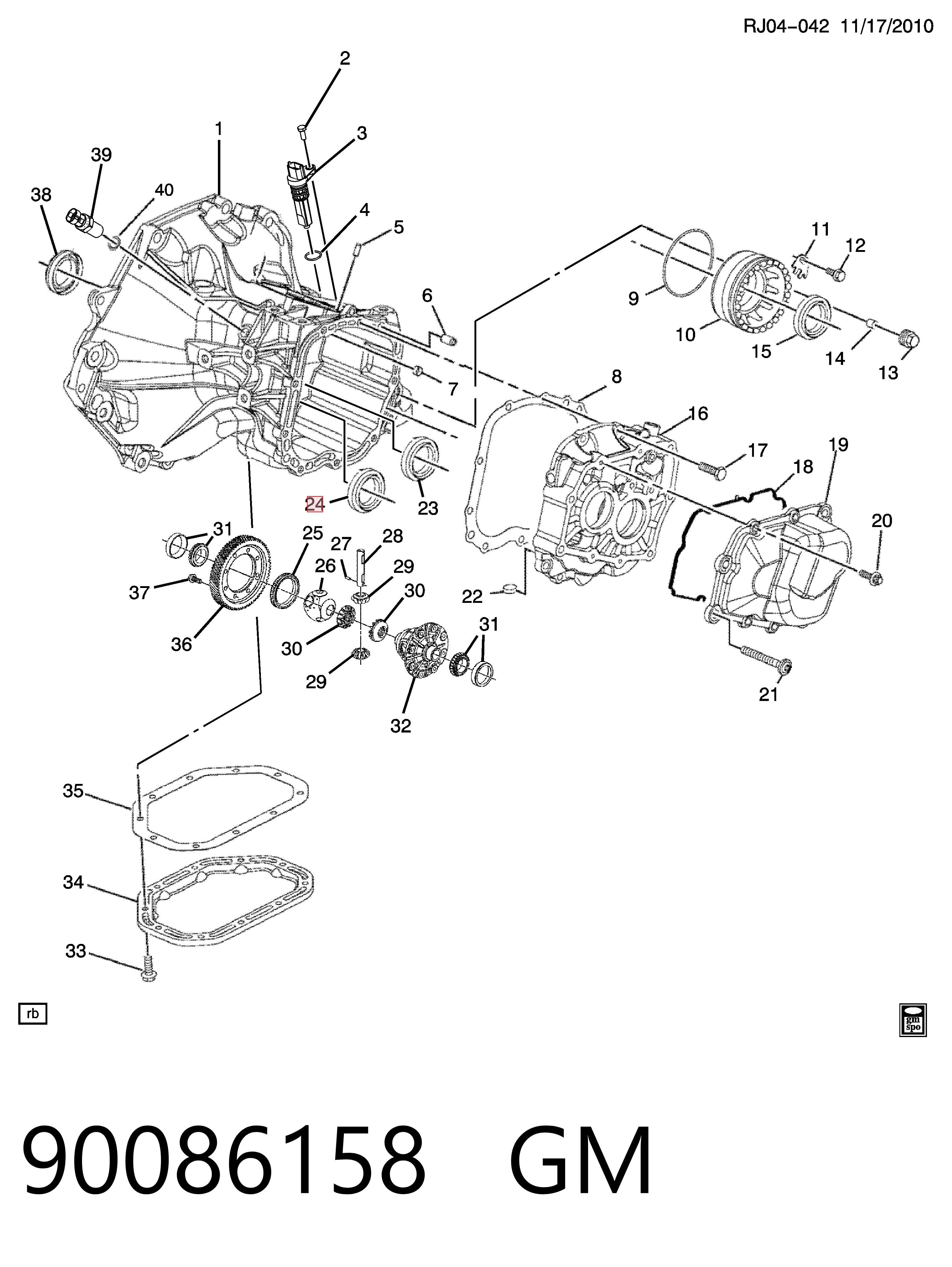 Подшипник первичного вала КПП Opel Astra H универсал (L35) (2004 - 2014) цена, от 8.79 USD