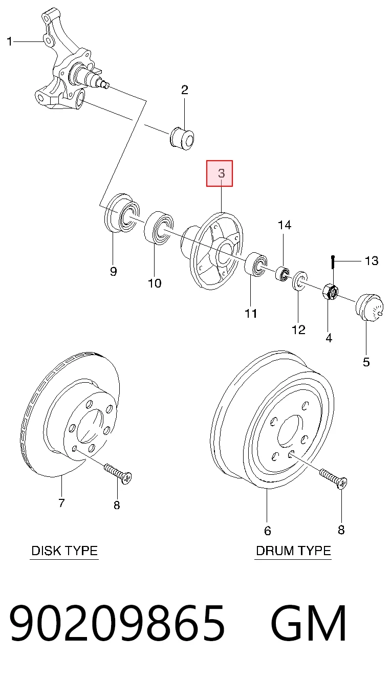 Ступица заднего колеса Opel 0418121